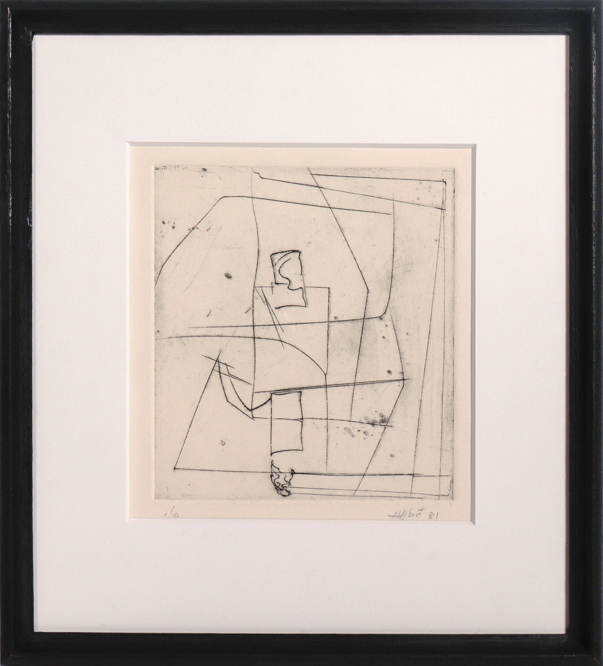 Modernist Linear Abstract &lt;br&gt;1981 Etching &lt;br&gt;&lt;br&gt;#C8679