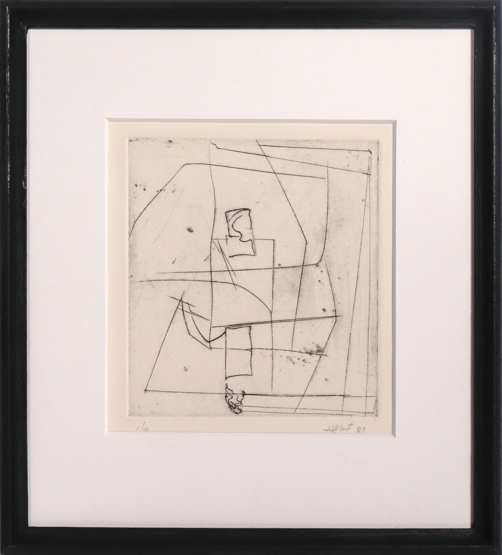 Modernist Linear Abstract <br>1981 Etching <br><br>#C8679