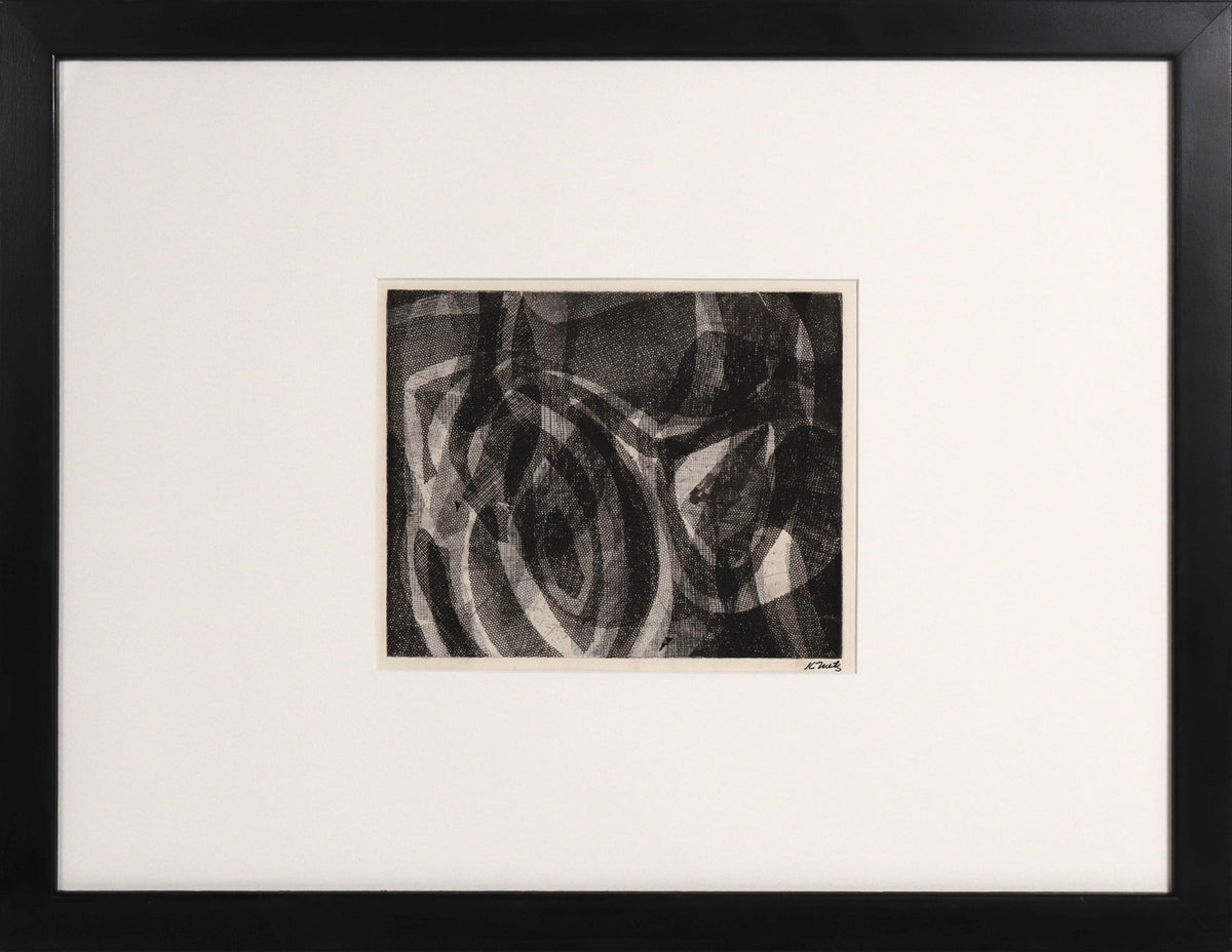 Monochrome Abstracted Forms <br>1967 Woodcut <br><br>#C8688