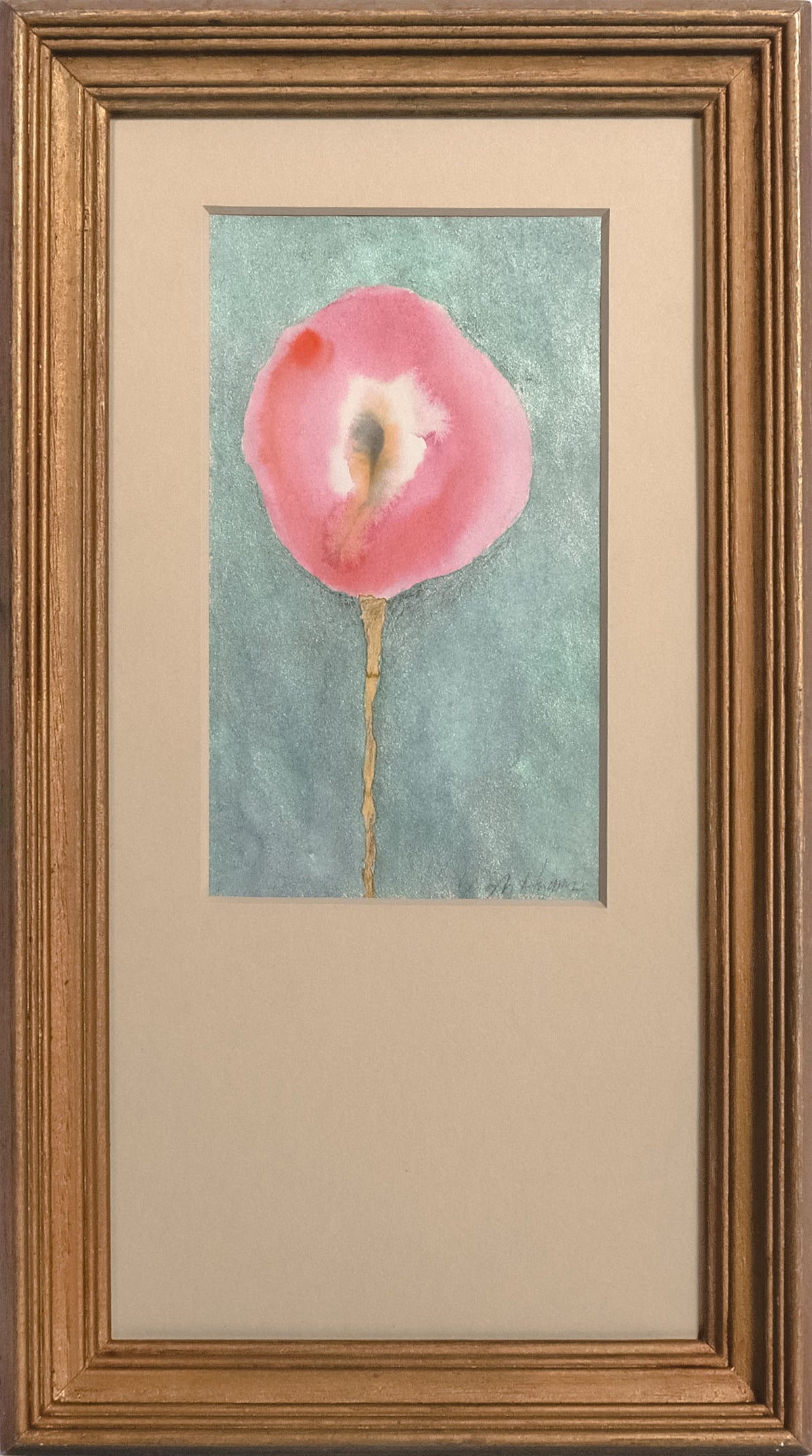 Pink Flower &lt;br&gt;20th Century Watercolor &lt;br&gt;&lt;br&gt;#C8692