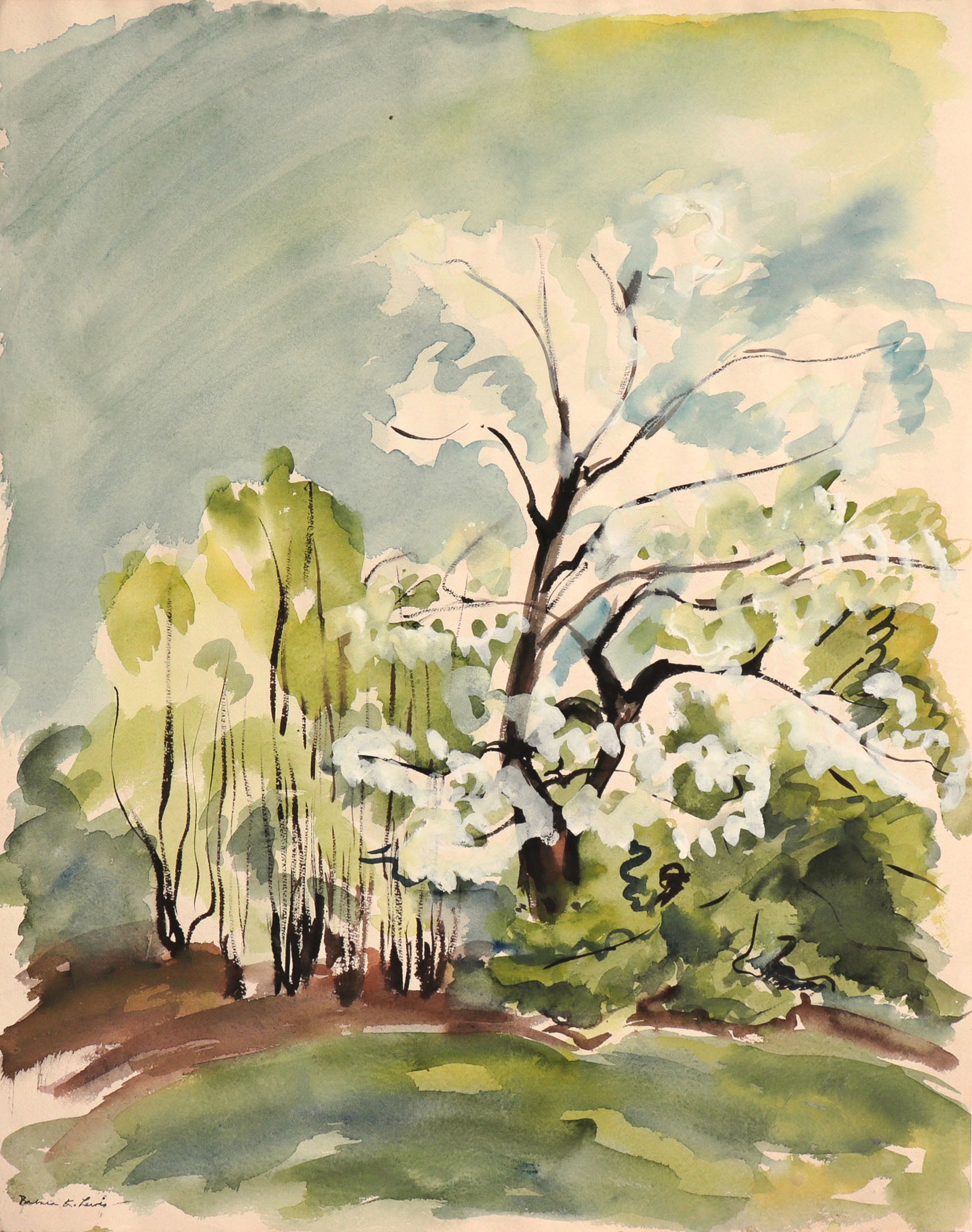 Dreamy Abstracted Landscape <br>20th Century Gouache <br><br>#C8730