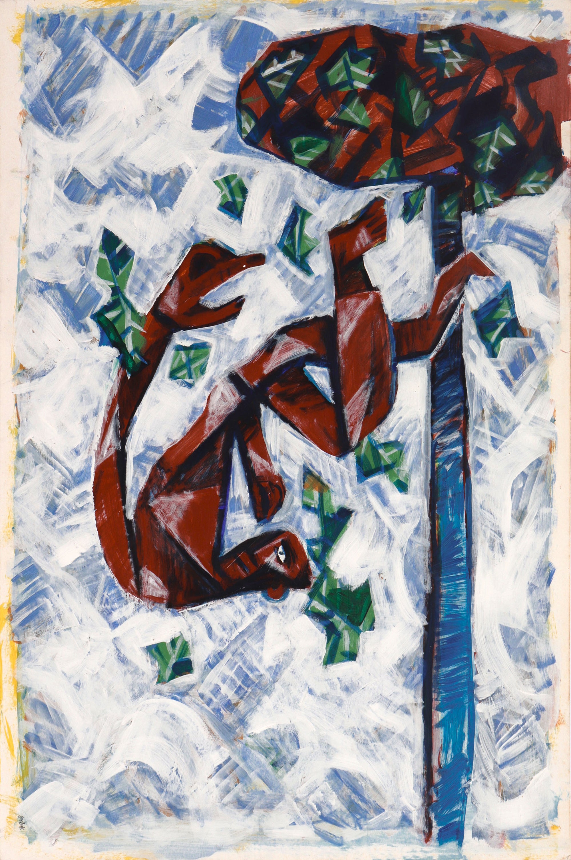 <i>Man Falling From Tree</i> <br>1980s Arcylic <br><br>#C8734