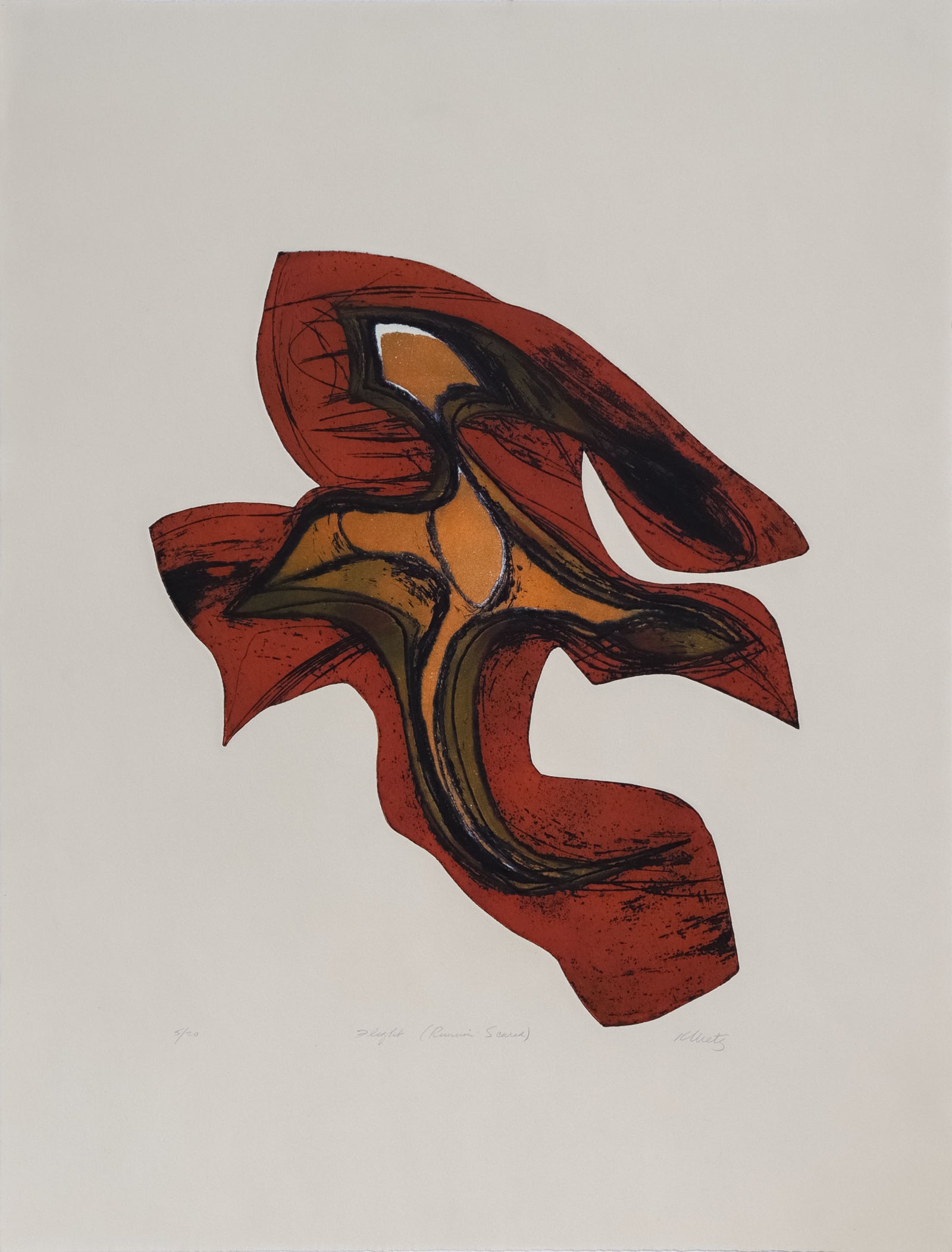 <i>Flight (Runnin' Scared)</i> <br>Mid Century Etching <br><br>#C8752