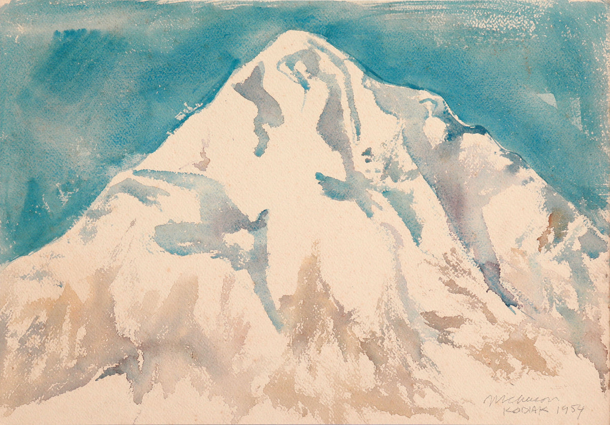 Snowtop Mountain <br>1954 Watercolor <br><br>#C8762