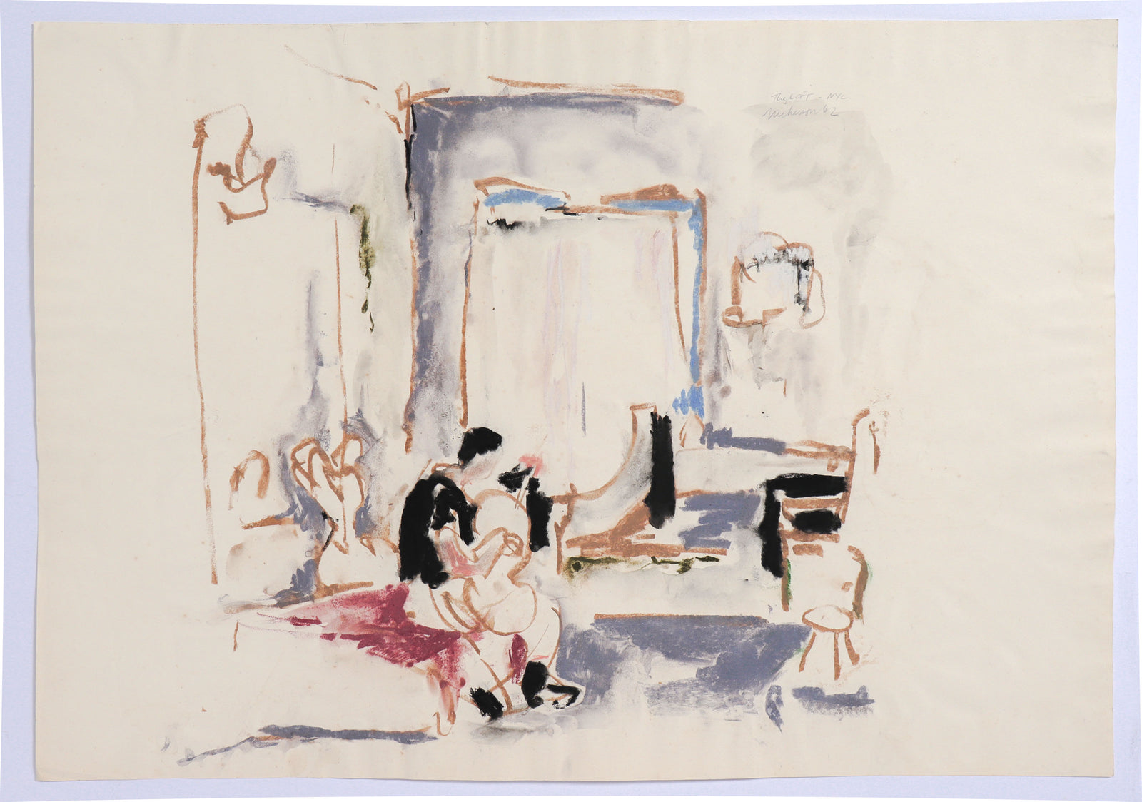 <i>The Loft - NYC</i> <br> 1962 Pastel <br><br>#C8766