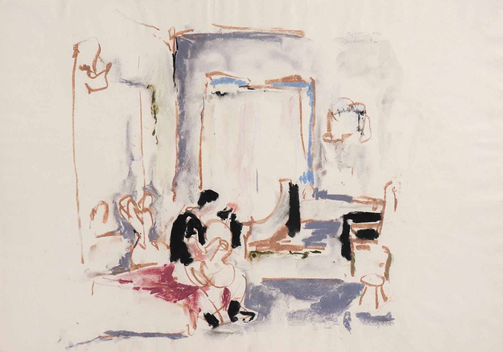 <i>The Loft - NYC</i> <br> 1962 Pastel <br><br>#C8766