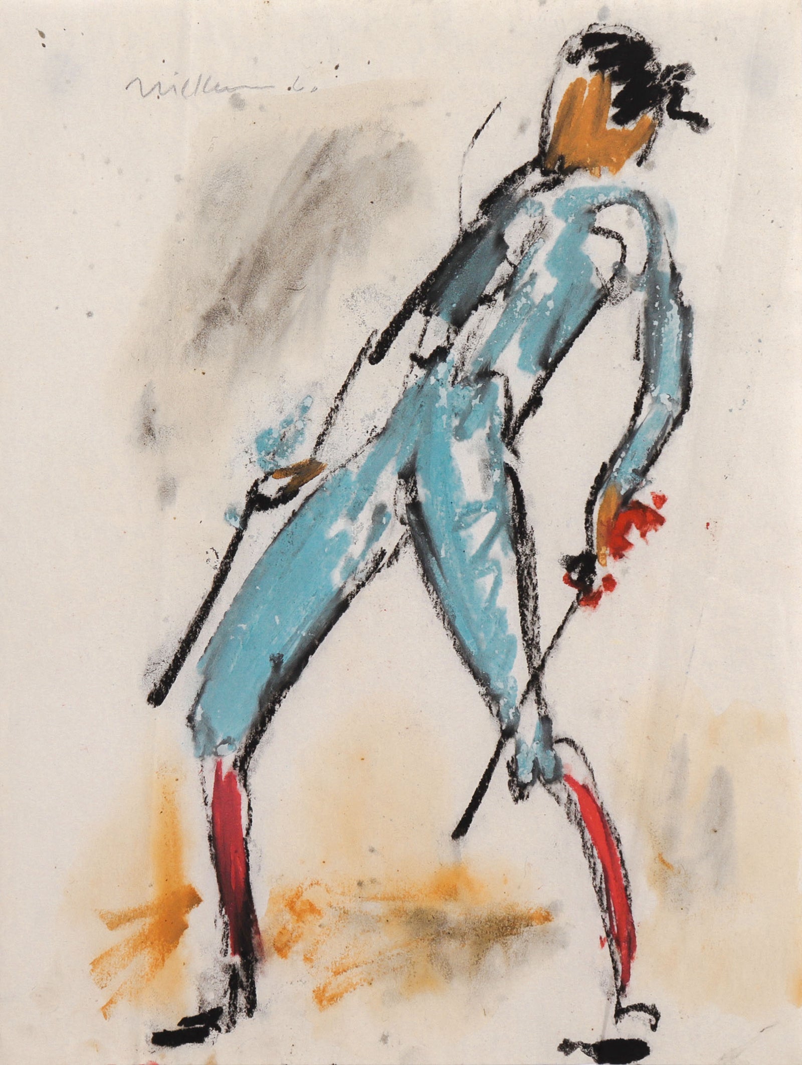 Abstracted Bullfighter <br>1960 Pastel <br><br>#C8770