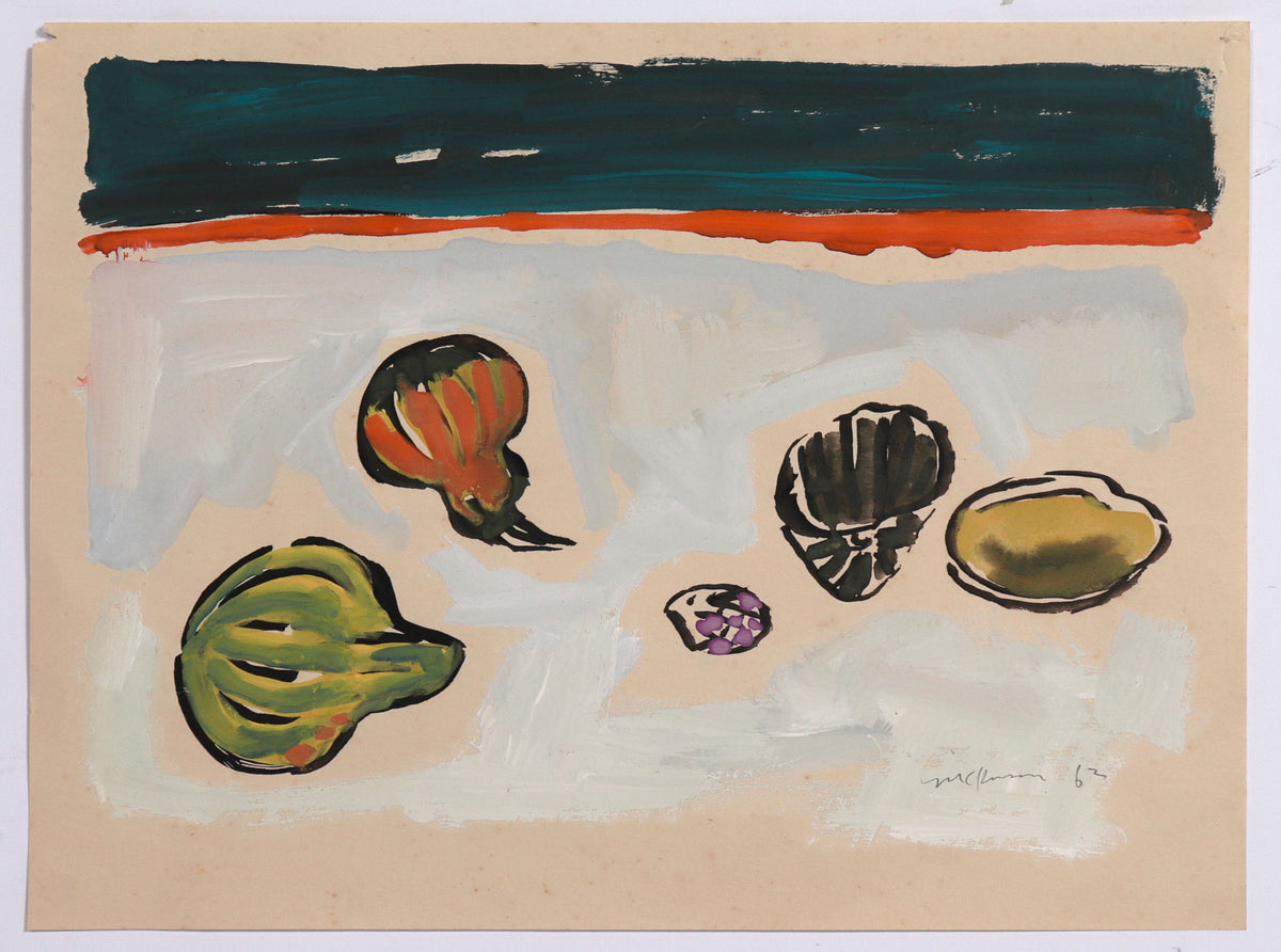 Shells on the Beach <br>1962 Gouache <br><br>#C8773