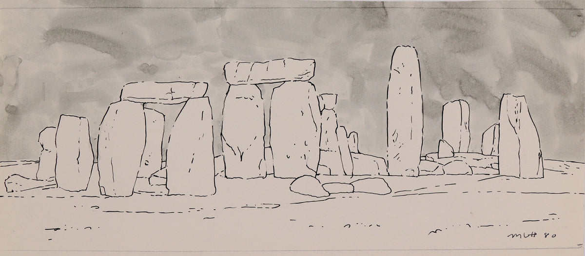 &lt;i&gt;Stonehenge, Rainy Day&lt;/i&gt; &lt;br&gt;1980 Ink &amp; Watercolor &lt;br&gt;&lt;br&gt;#C8777