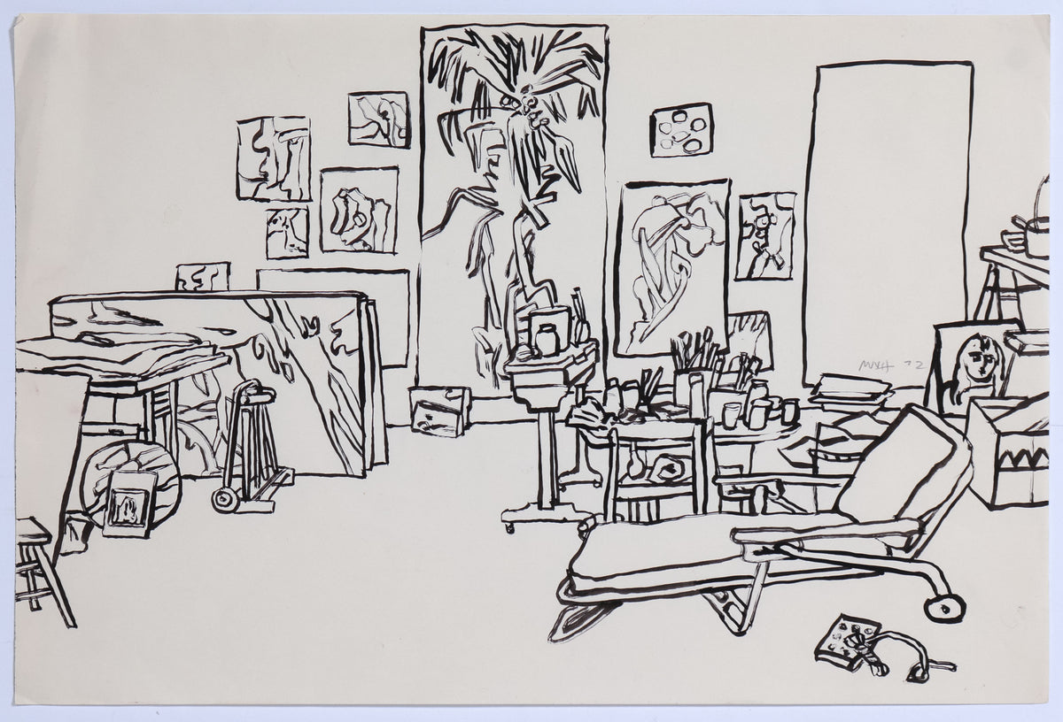 Monochrome Studio Scene <br>1972 Ink <br><br>#C8779