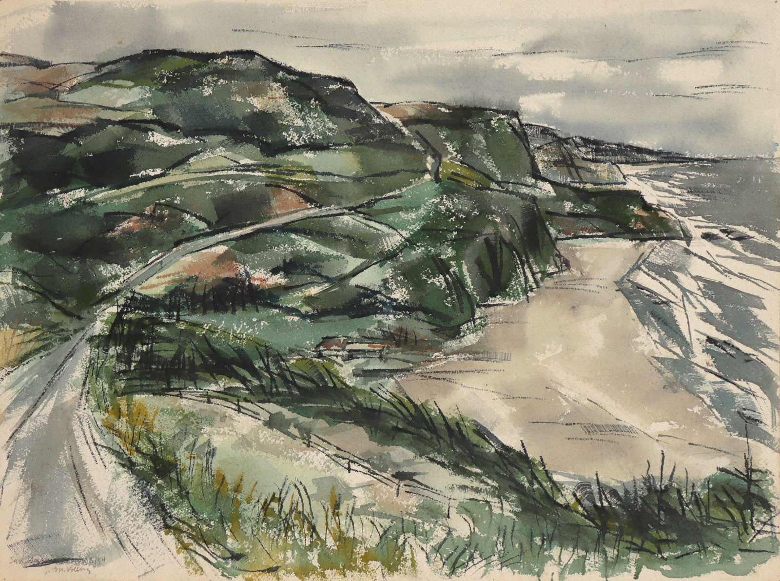 <i>Alaska</i> <br>1954 Watercolor <br><br>#C8788