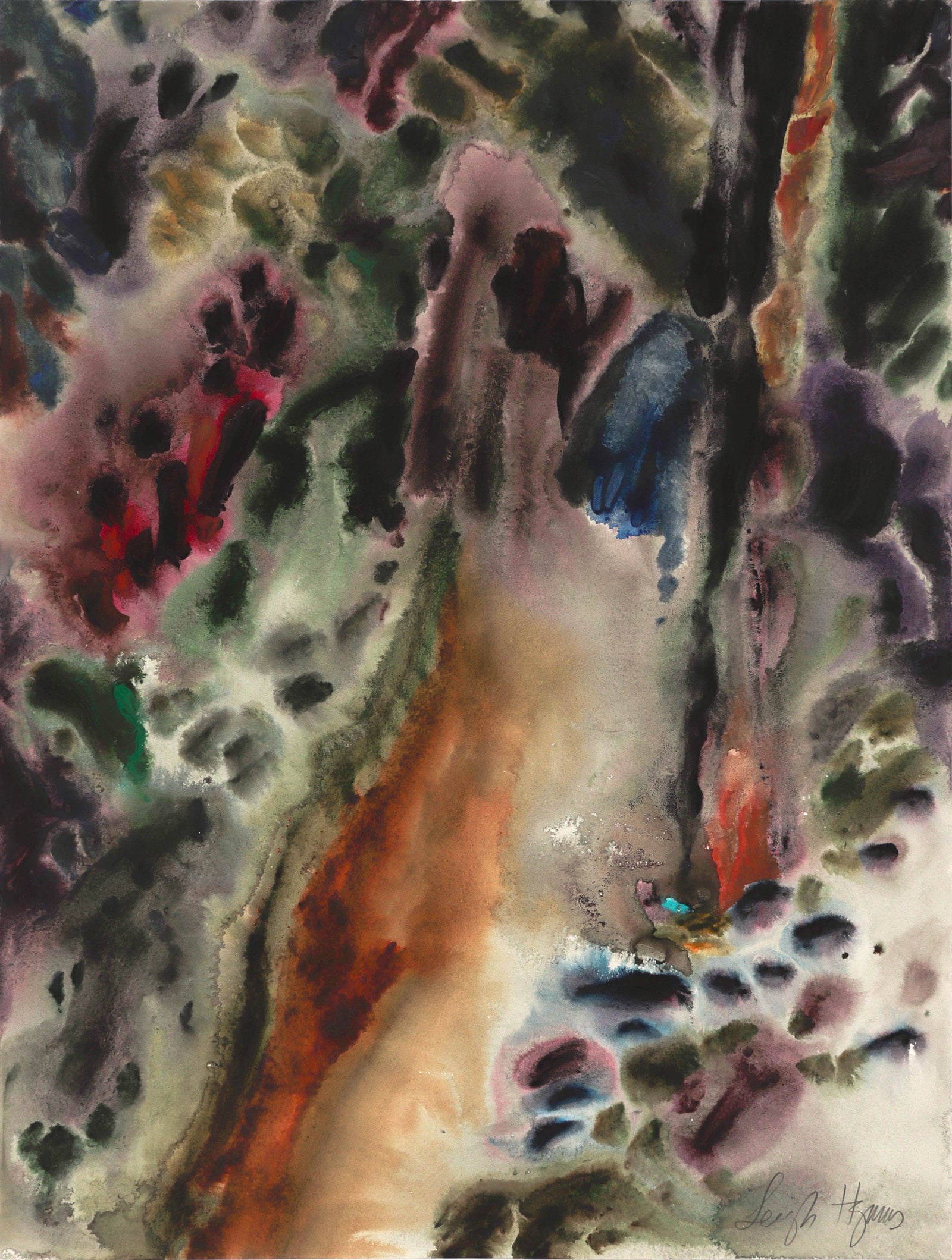 <i>Mountain Path</i> <br>20th Century Gouache <br><br>#C8789