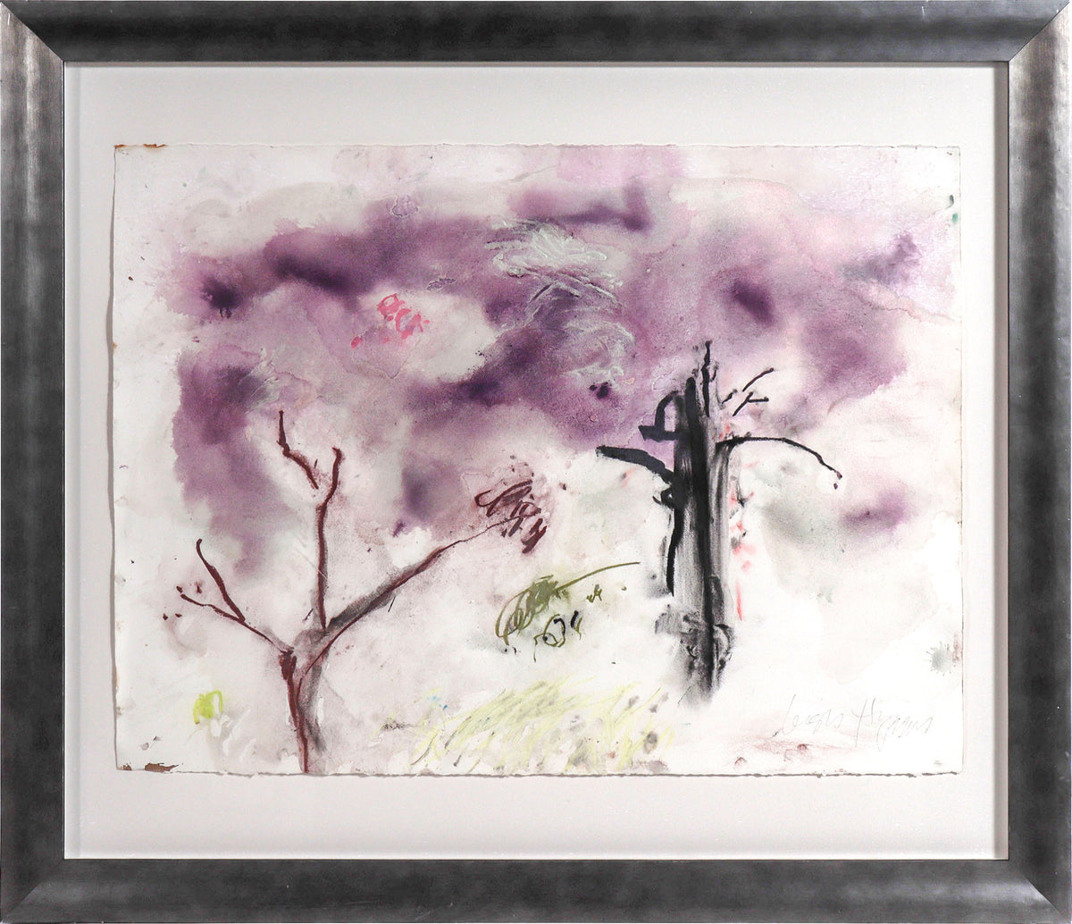 Two Abstracted Trees &lt;br&gt;20th Century Watercolor &amp; Pastel &lt;br&gt;&lt;br&gt;#C8800