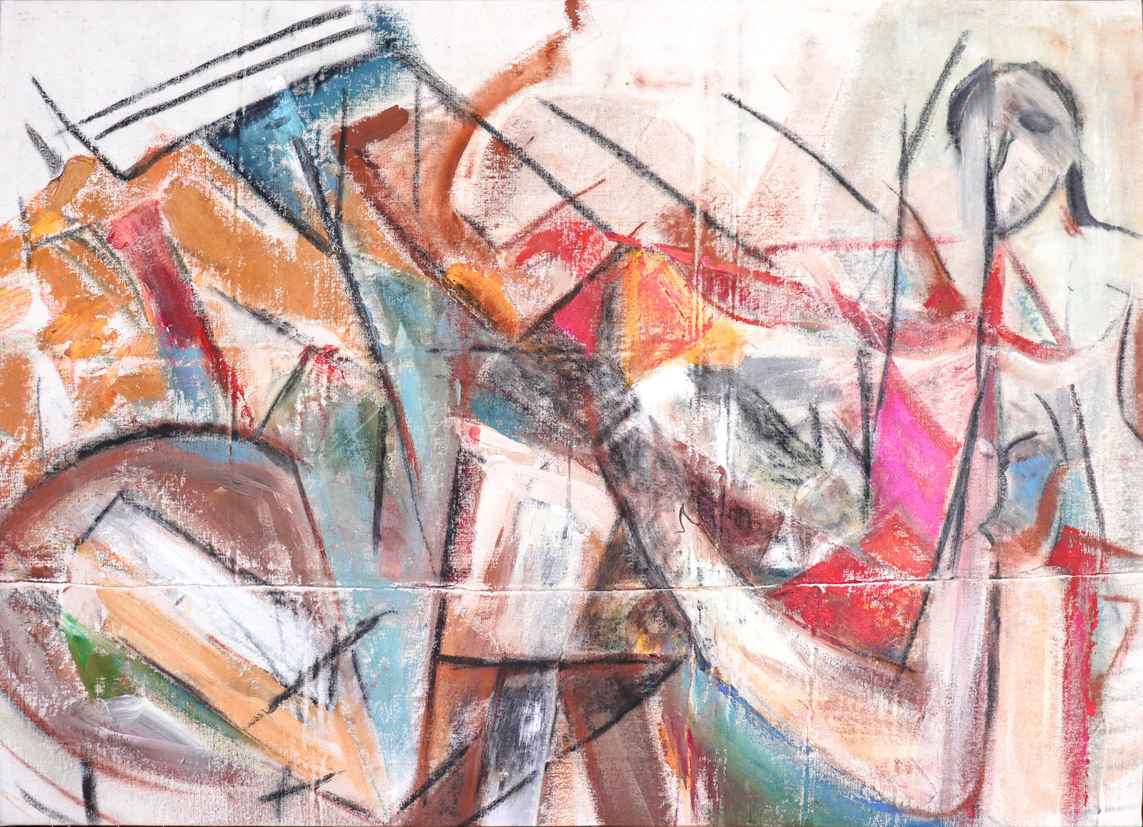 Figurative Abstract <br>20th Century Oil <br><br>#C8836