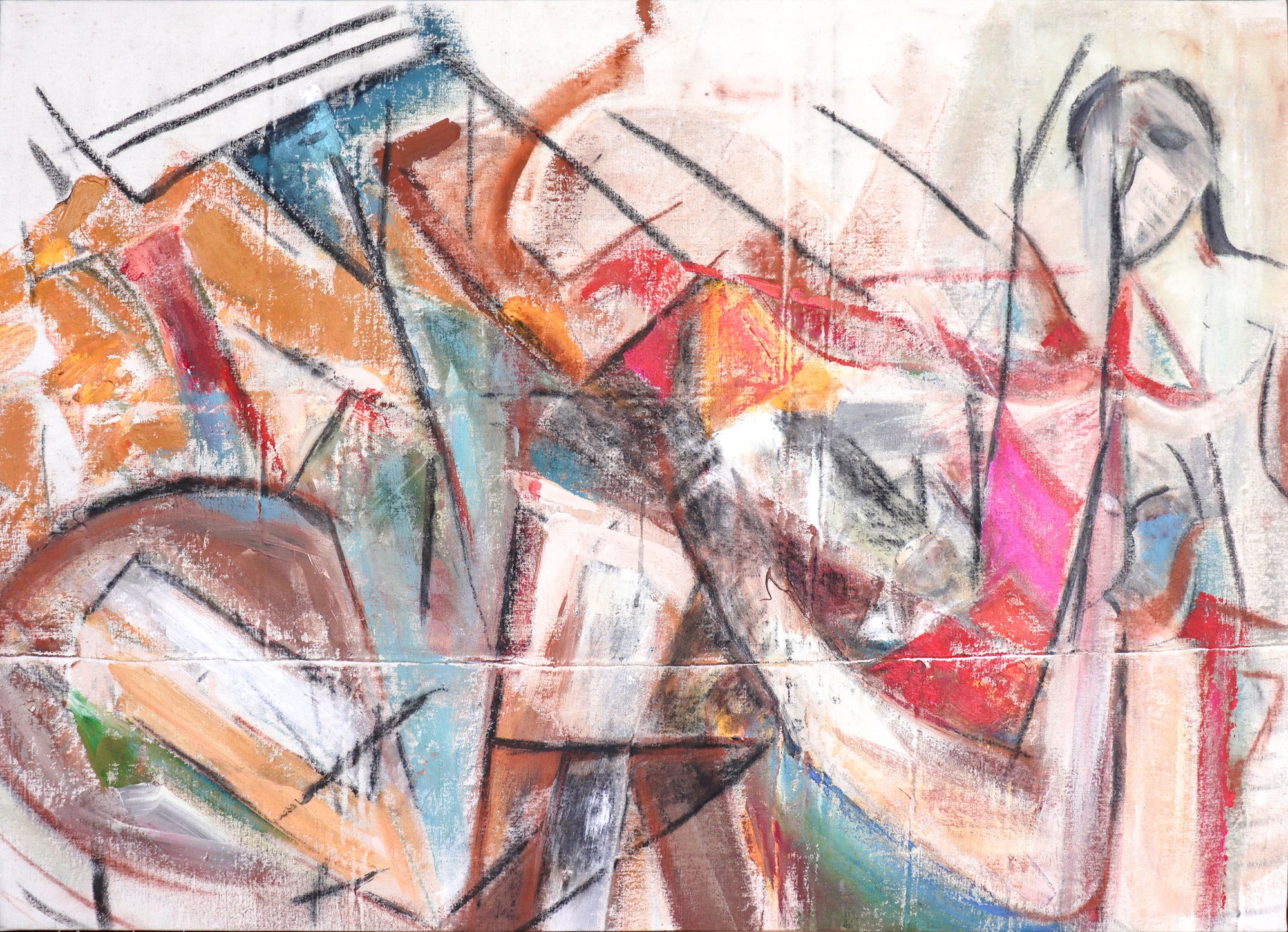 Figurative Abstract <br>20th Century Oil <br><br>#C8836