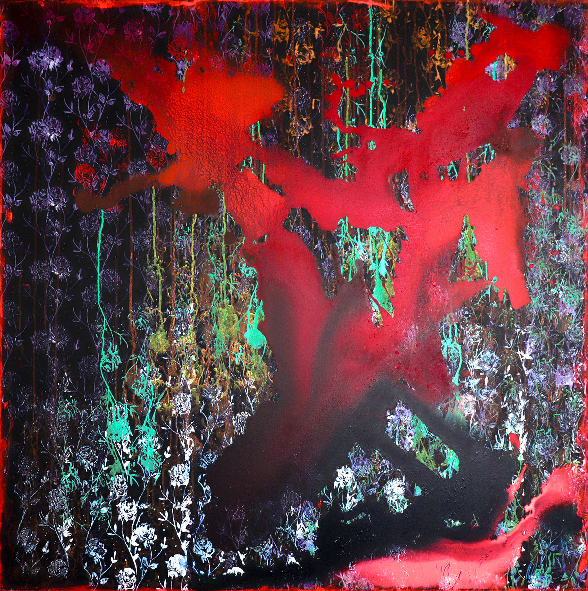 Intensely Vivid Abstract &lt;br&gt;20th Century Mixed Media &lt;br&gt;&lt;br&gt;#C8846