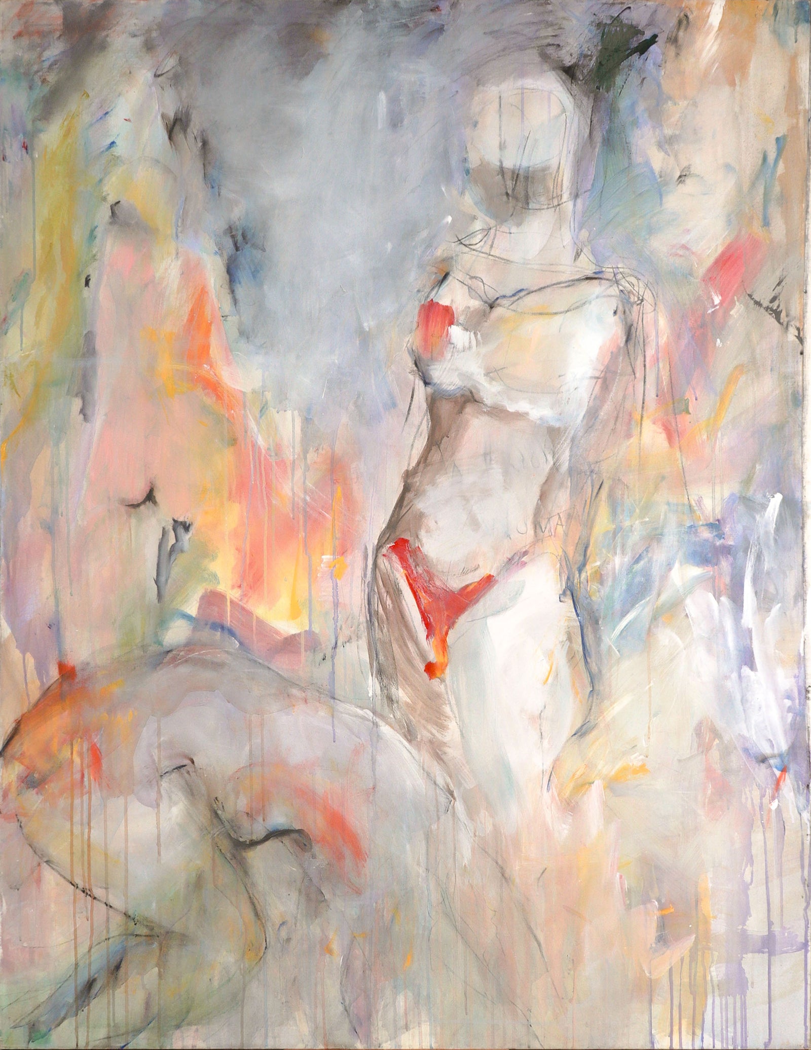 Misty Figure Abstraction Part II <br>20th Century Acrylic <br><br>#C8882