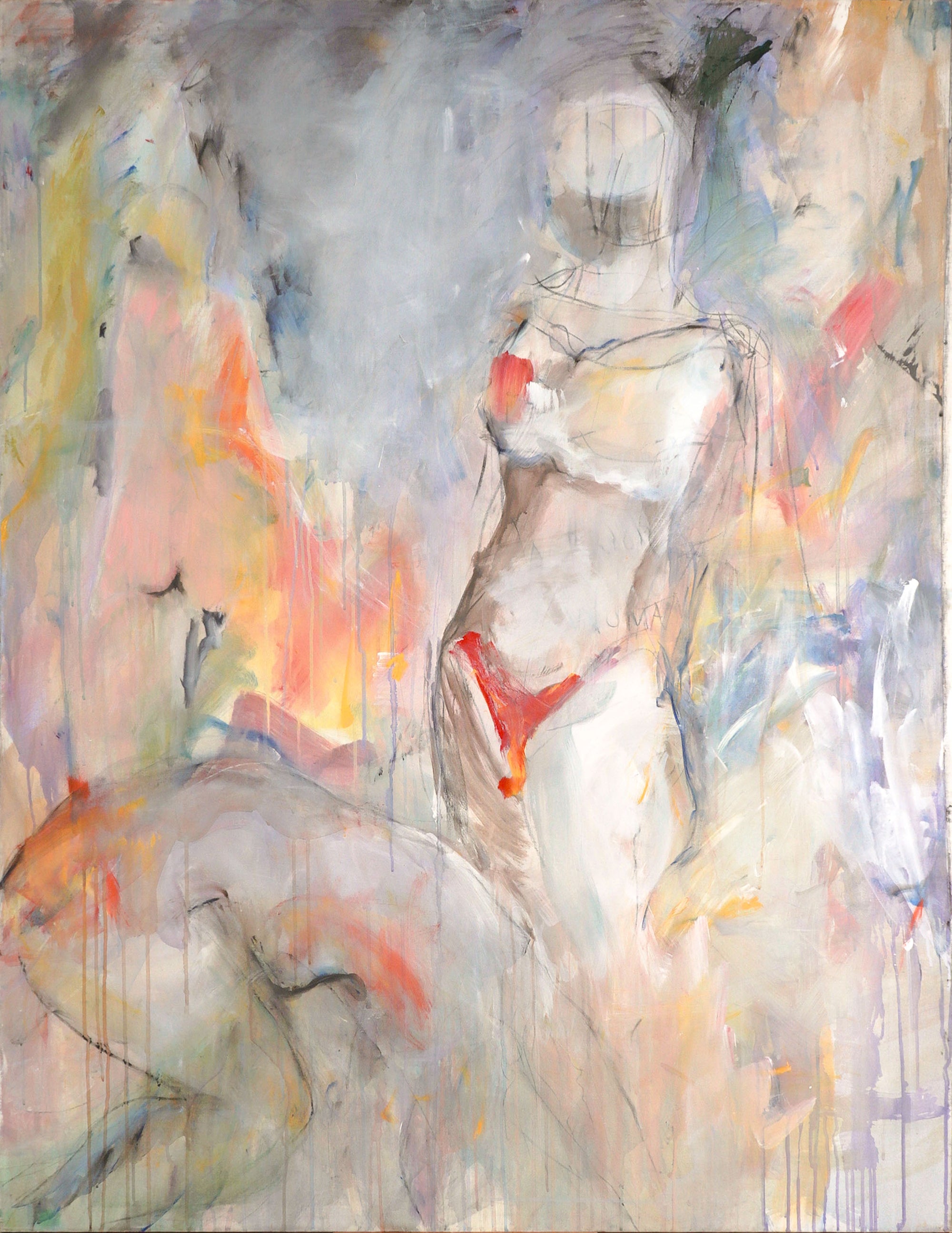 Misty Figure Abstraction Part II <br>20th Century Acrylic <br><br>#C8882