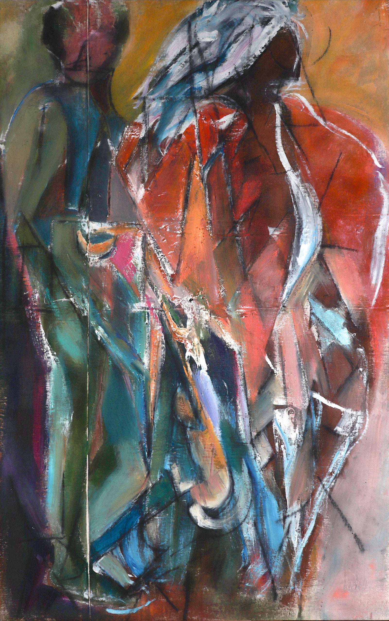 Expressive Figures <br>20th Century Oil & Charcoal <br><br>#C8884