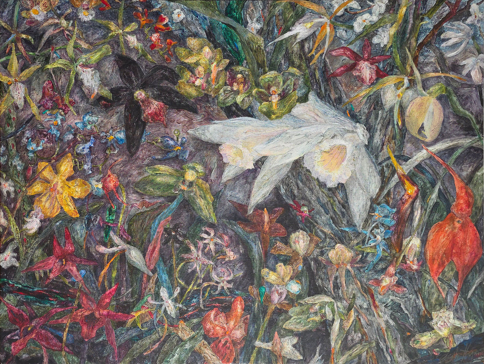 Rain Forest Abstraction <br>1990 Oil <br><br>#C8900