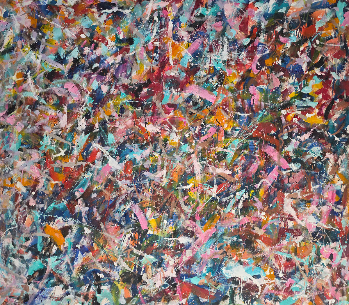 Vivid Abstract Expressionist Painting <br>Early 1970s Oil <br><br>#C8903