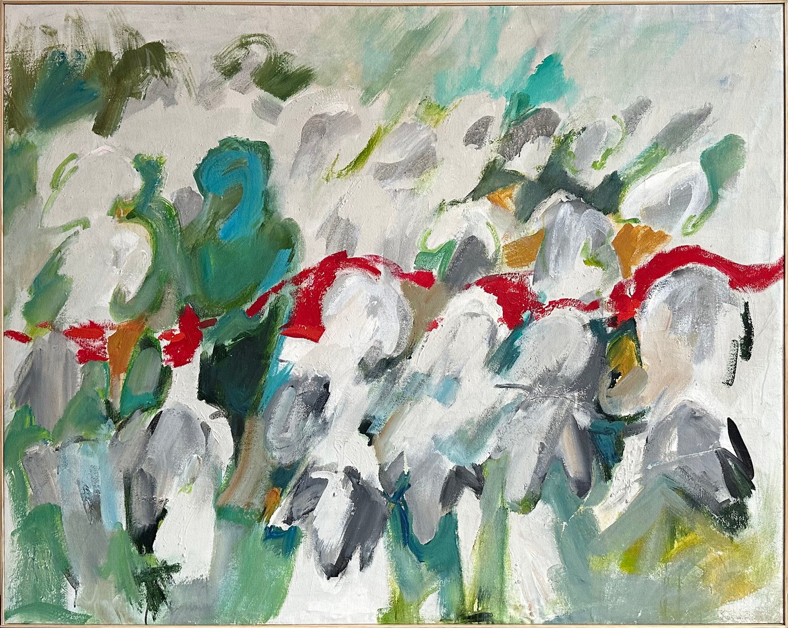 Gestural Pastoral Abstract <br>20th Century Oil <br><br>#C8914