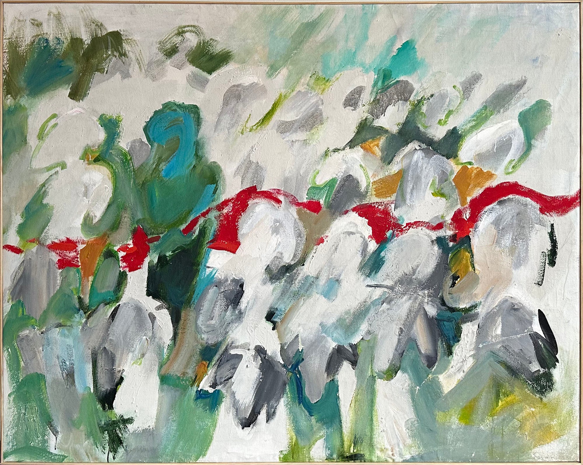 Gestural Pastoral Abstract <br>20th Century Oil <br><br>#C8914