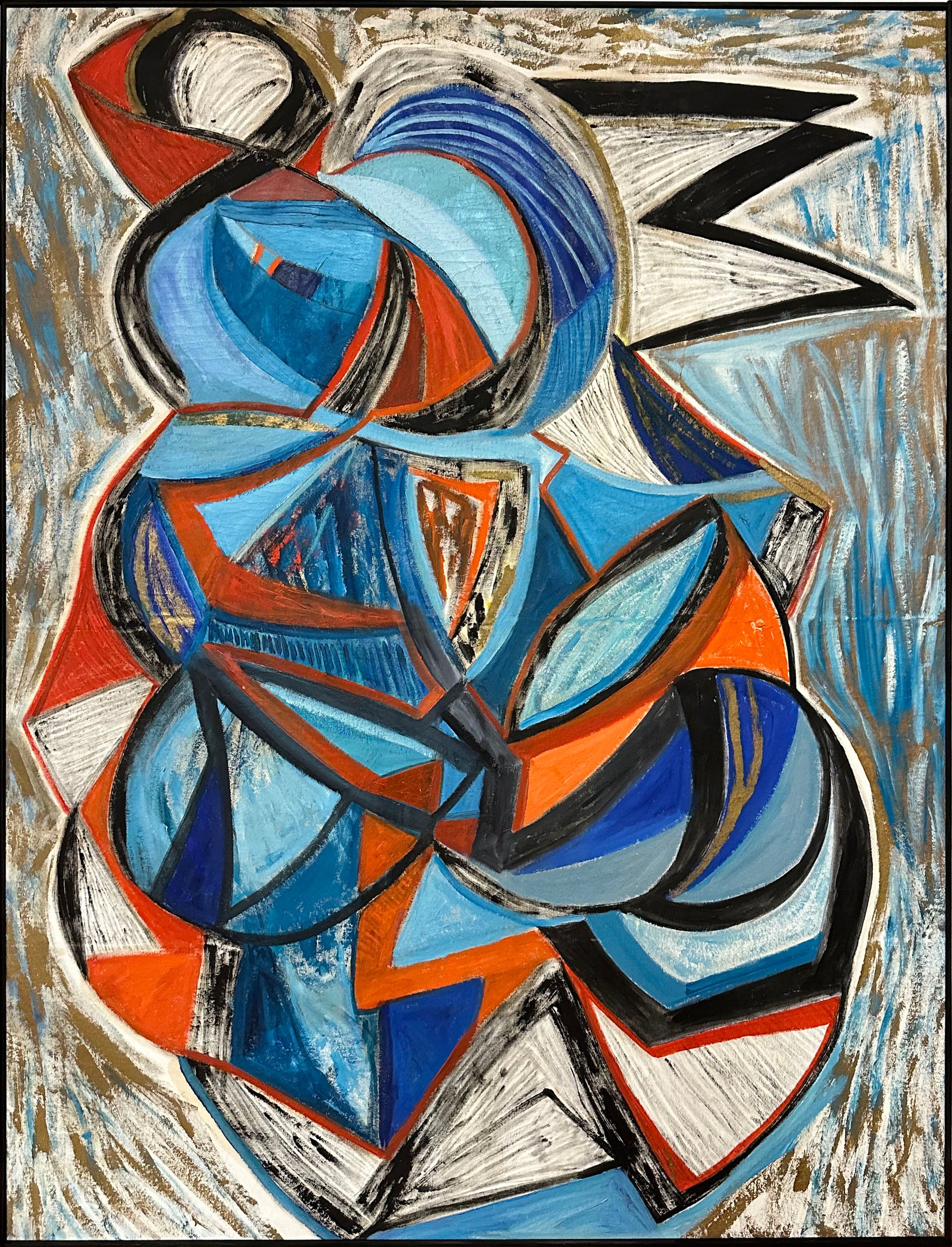 <i>L'espace</i> <br>1980s Mixed Media Abstract <br><br>#C8923