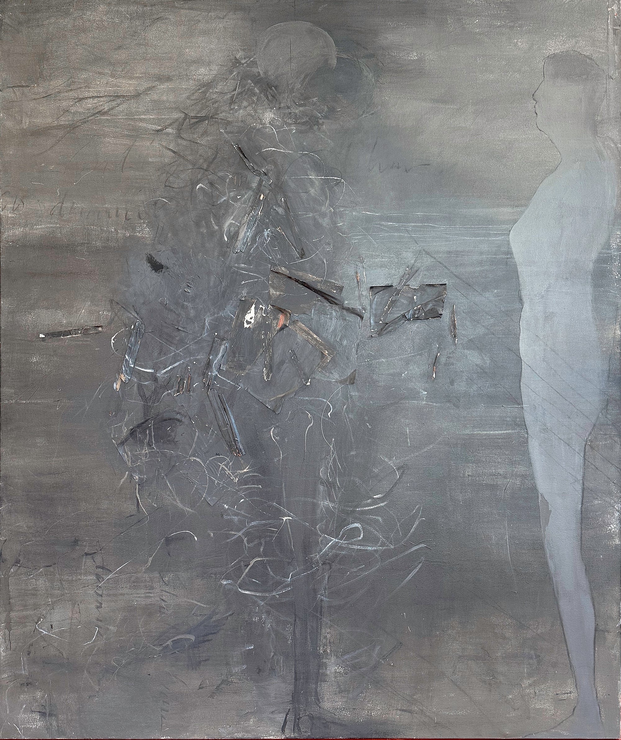 Bay Area Figurative Abstract <br>20th Century Acrylic & Collage <br><br>#C8925