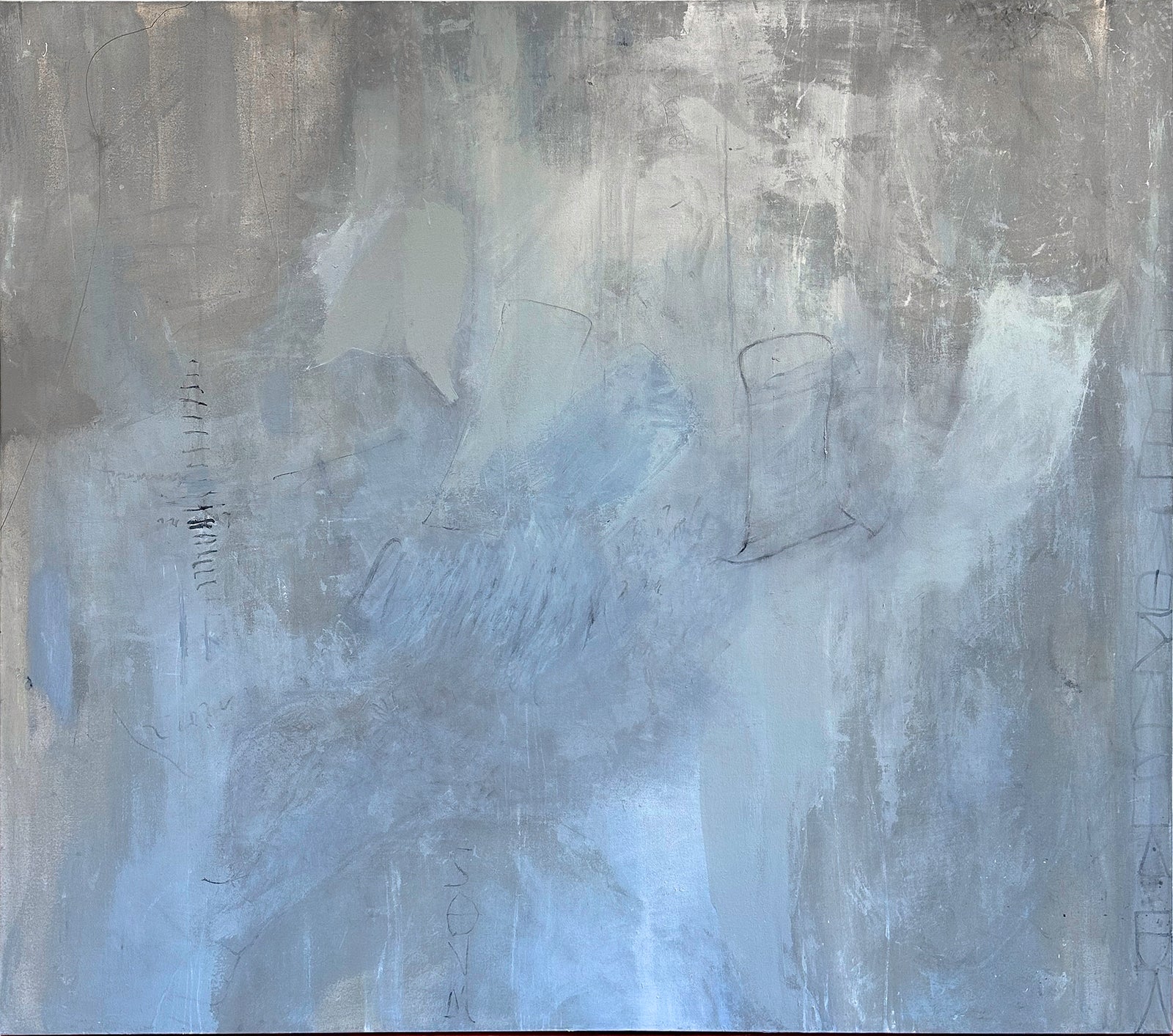 Blue-Hued Bay Area Abstract <br>20th Century Acrylic <br><br>#C8926