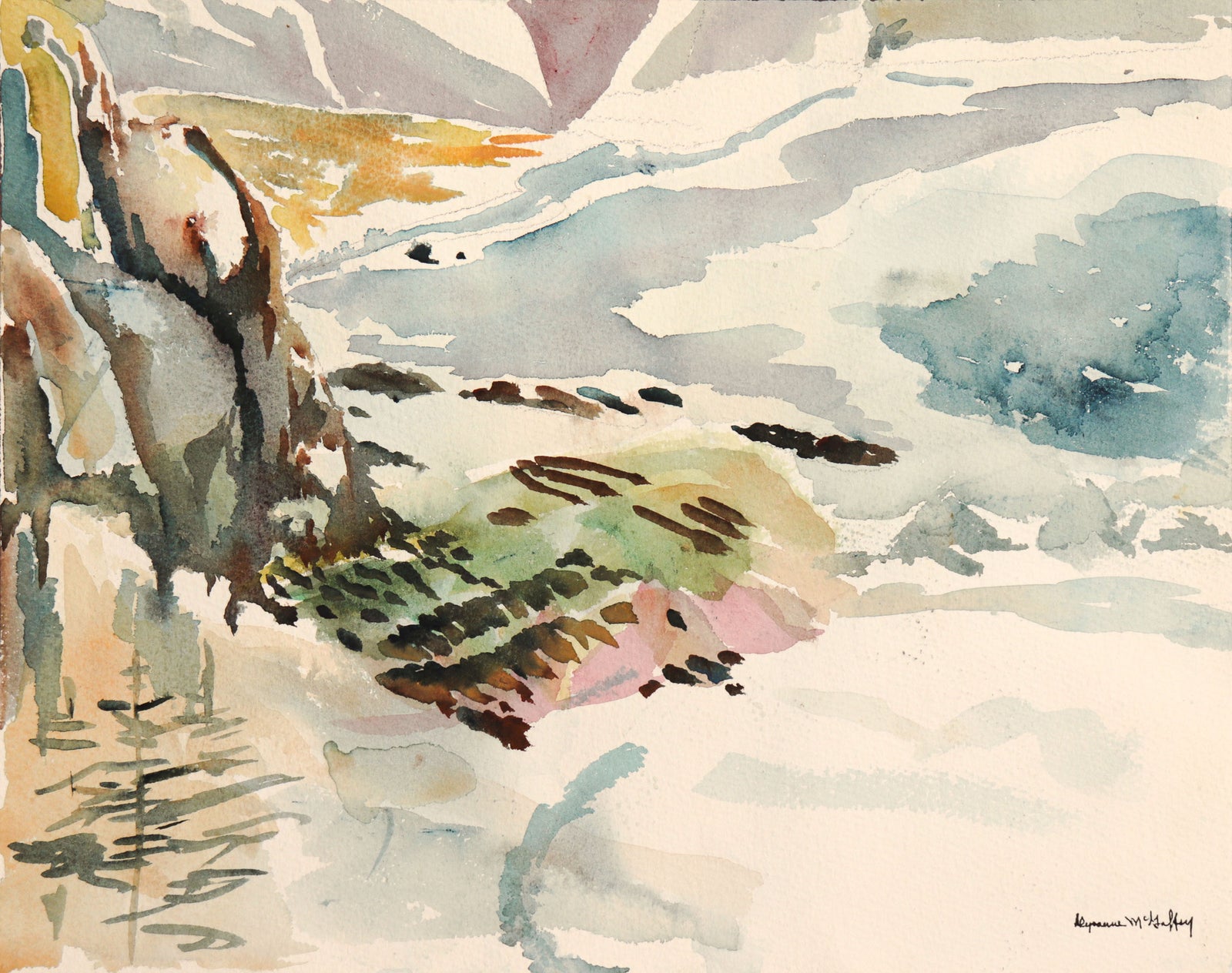 California Coastal Abstraction <br>20th Century Watercolor <br><br>#C8955