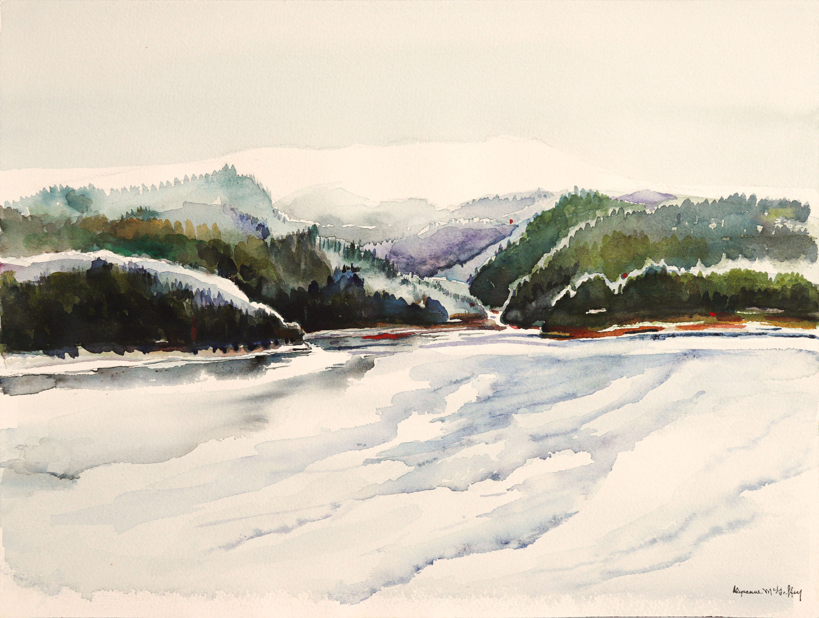 California Coastal Hillside <br>20th Century Watercolor <br><br>#C8959