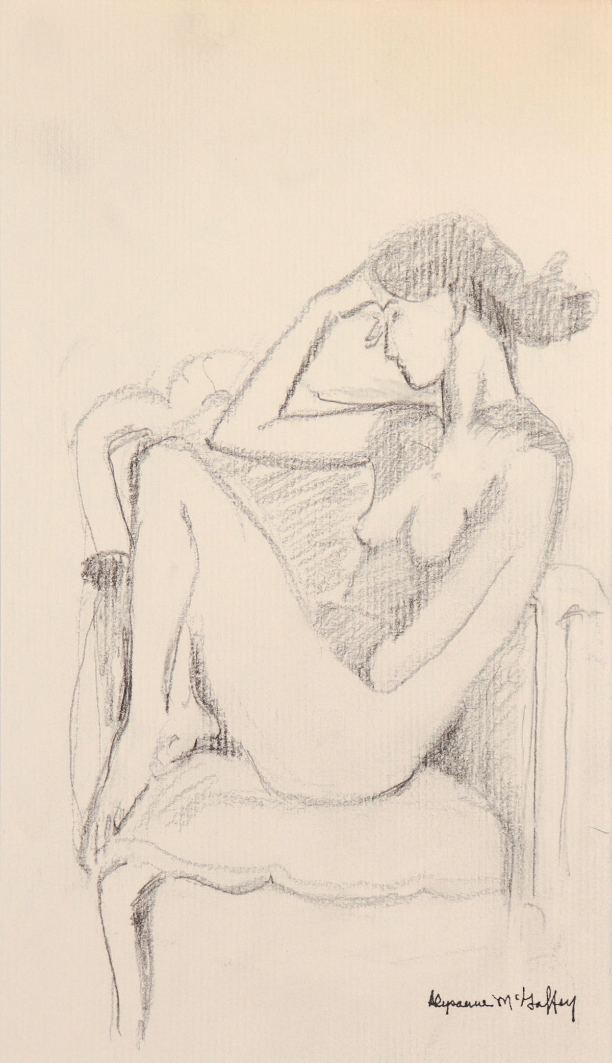 Seated Female Nude &lt;br&gt;20th Century Graphite &lt;br&gt;&lt;br&gt;#C8960