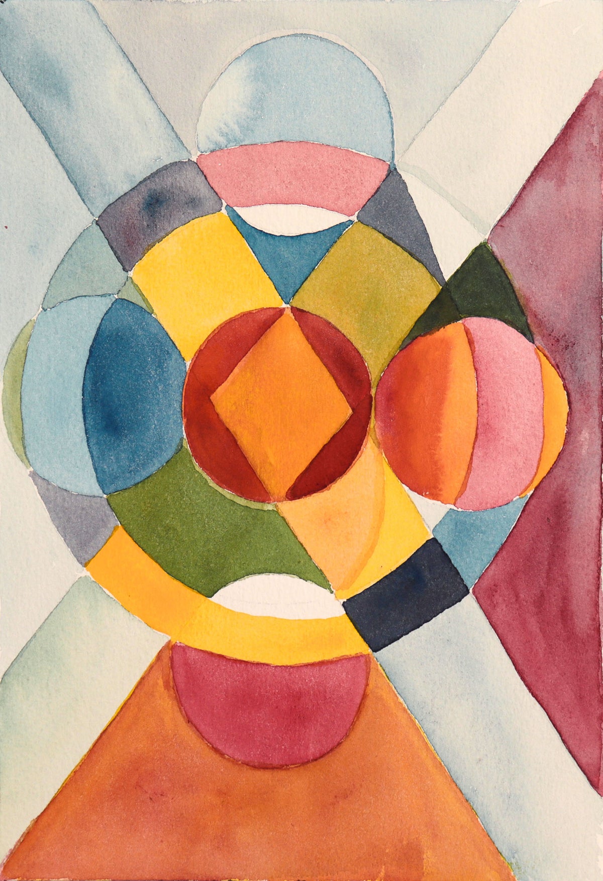 X Geometric Abstract &lt;br&gt;20th Century Watercolor &lt;br&gt;&lt;br&gt;#C8982