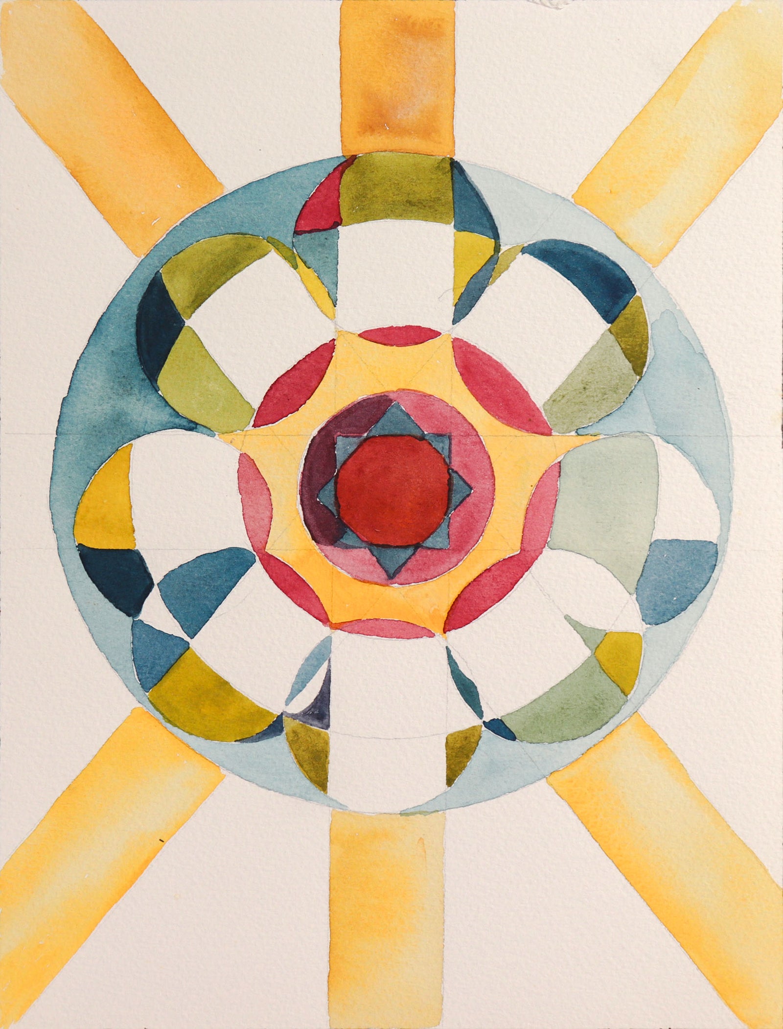 Geometric Abstract <br>20th Century Watercolor & Graphite <br><br>#C8984