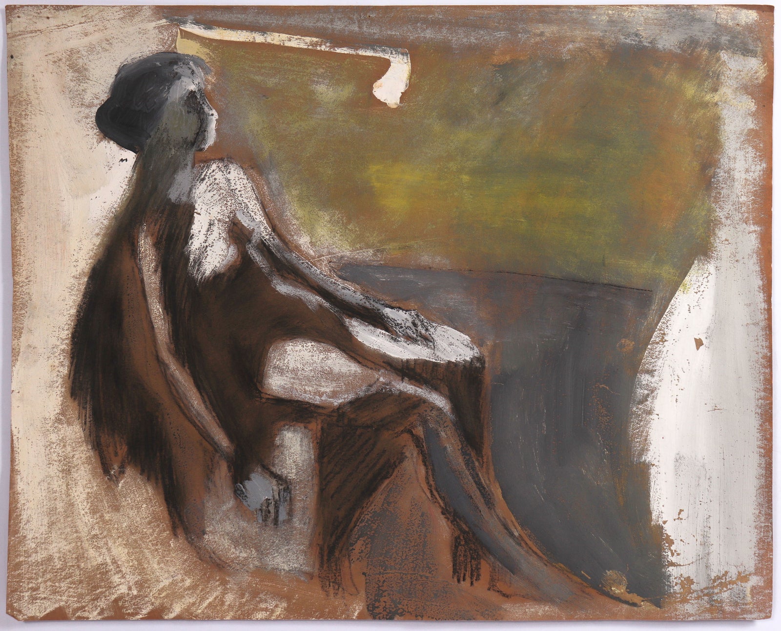 Bay Area Figurative Form <br>20th Century Oil Pastel & Gouache <br><br>#C8989