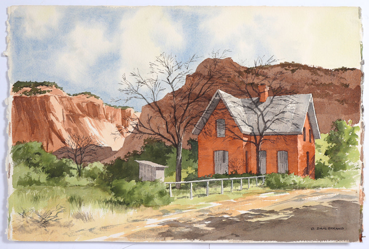 <i>Old House - Escalante</i> <br>September 1985 Watercolor <br><br>#C9027