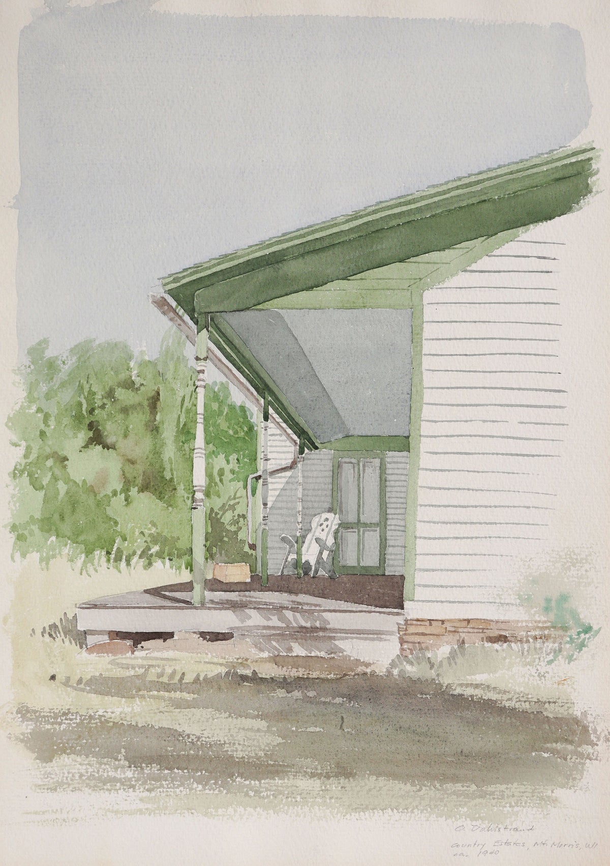 &lt;i&gt;Country Estates, Mt. Morris, WI&lt;/i&gt; &lt;br&gt;1940s Watercolor &lt;br&gt;&lt;br&gt;#C9031