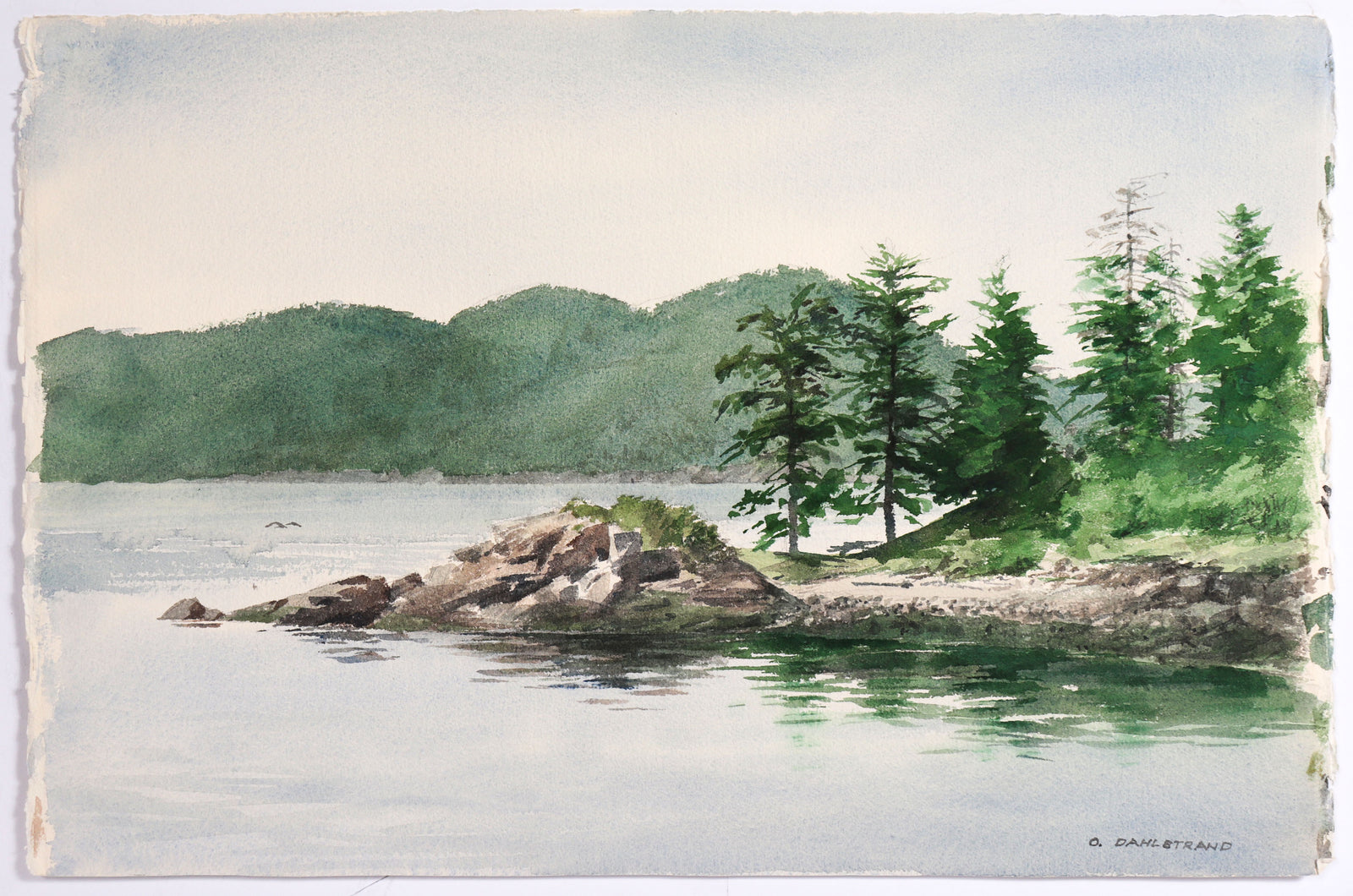 <i>Point at Doe Island</i> <br>August 1989 Watercolor <br><br>#C9034