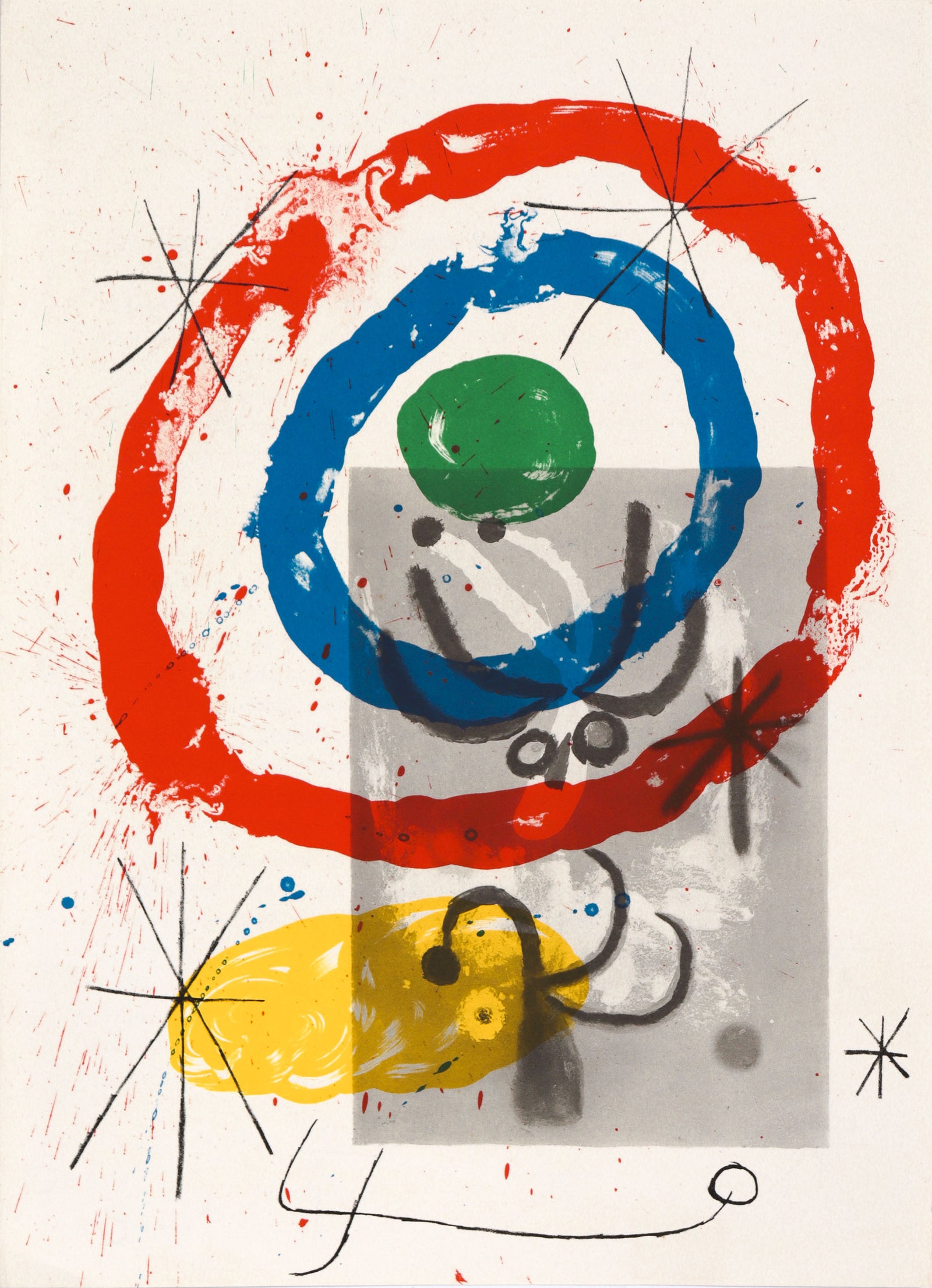 Modernist Abstract <br>Mid Century Lithograph <br><br>#C9042