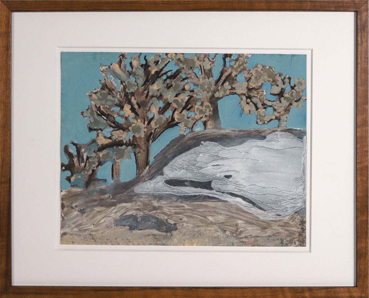 Trees on the Hillside <br>2011 Oil on Paper <br><br>#C5556