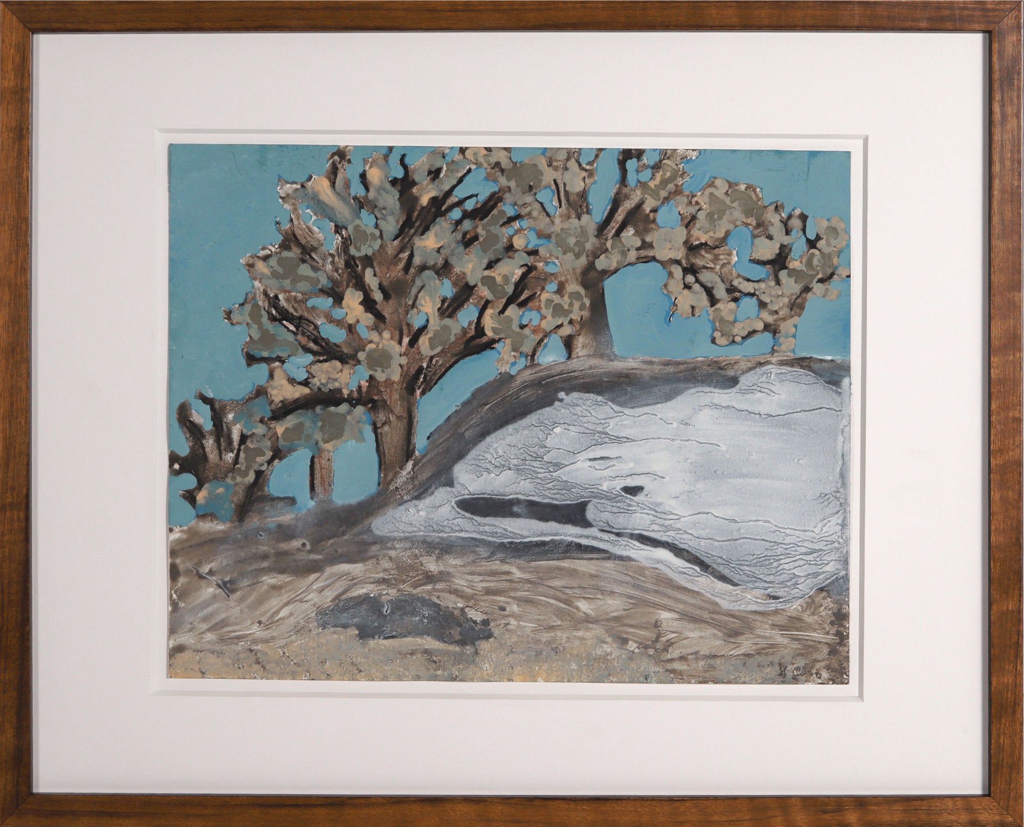 Trees on the Hillside <br>2011 Oil on Paper <br><br>#C5556