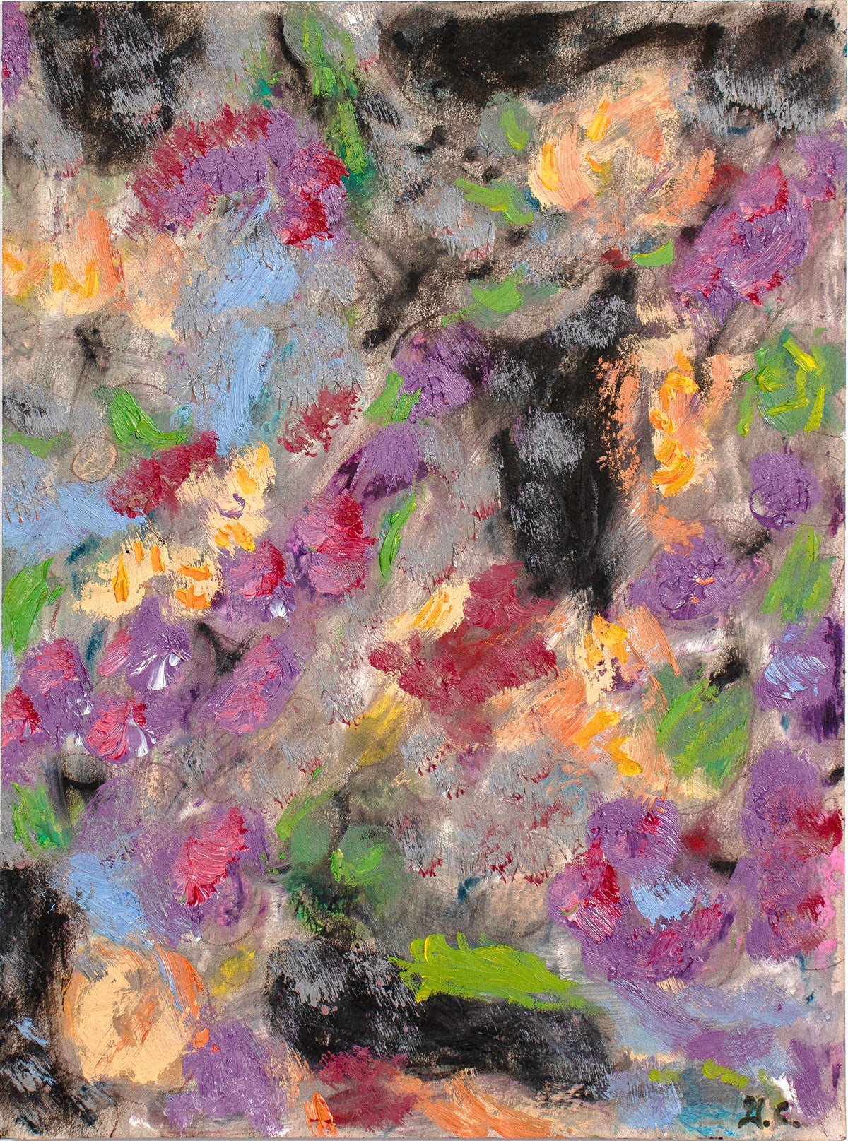 <i>Floral Abstraction</i> <br>2025 Oil & Pastel on Paper <br><br>#C9060