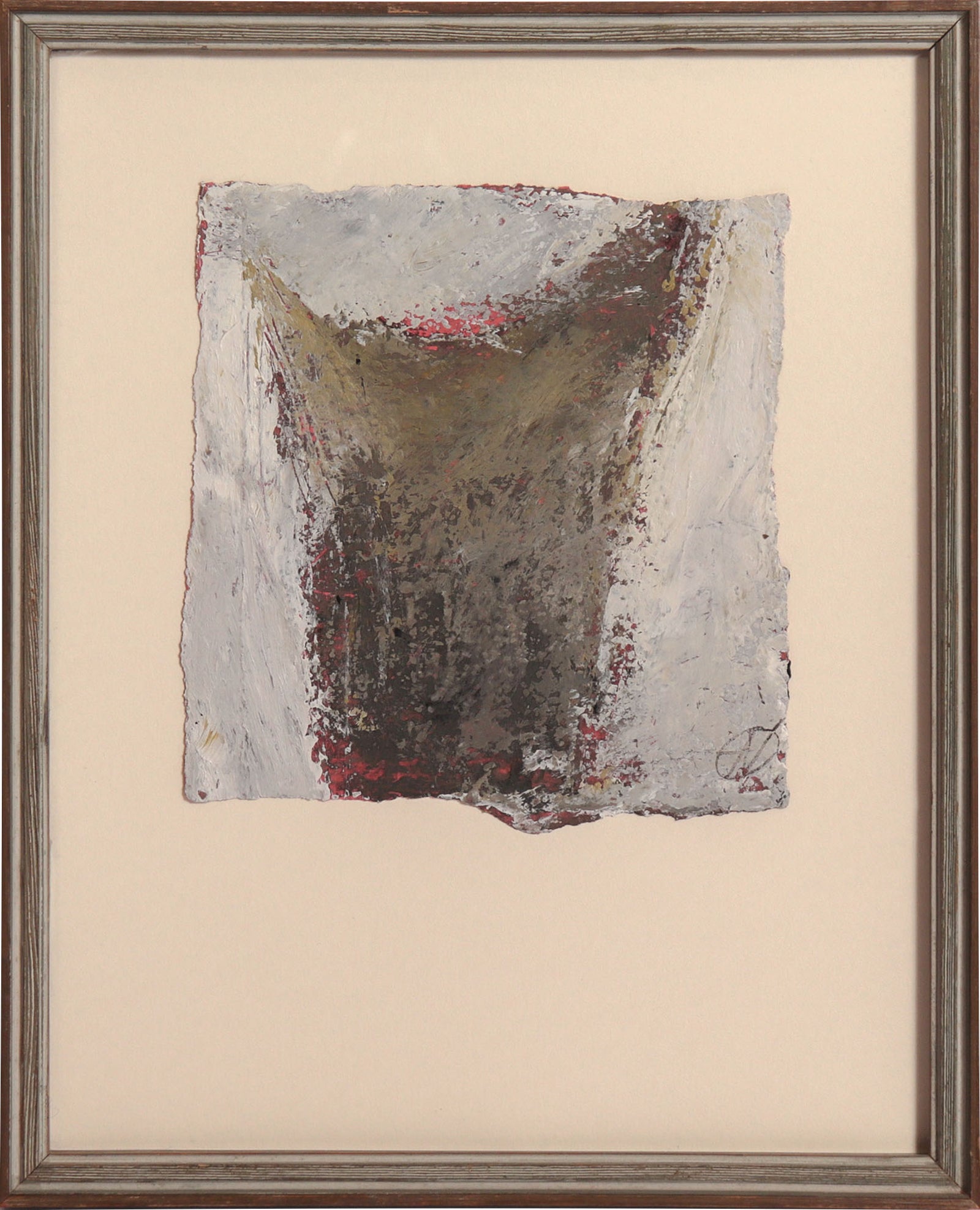 Abstraction in Gray <br>20th Century Oil on Paper <br><br>#C9079