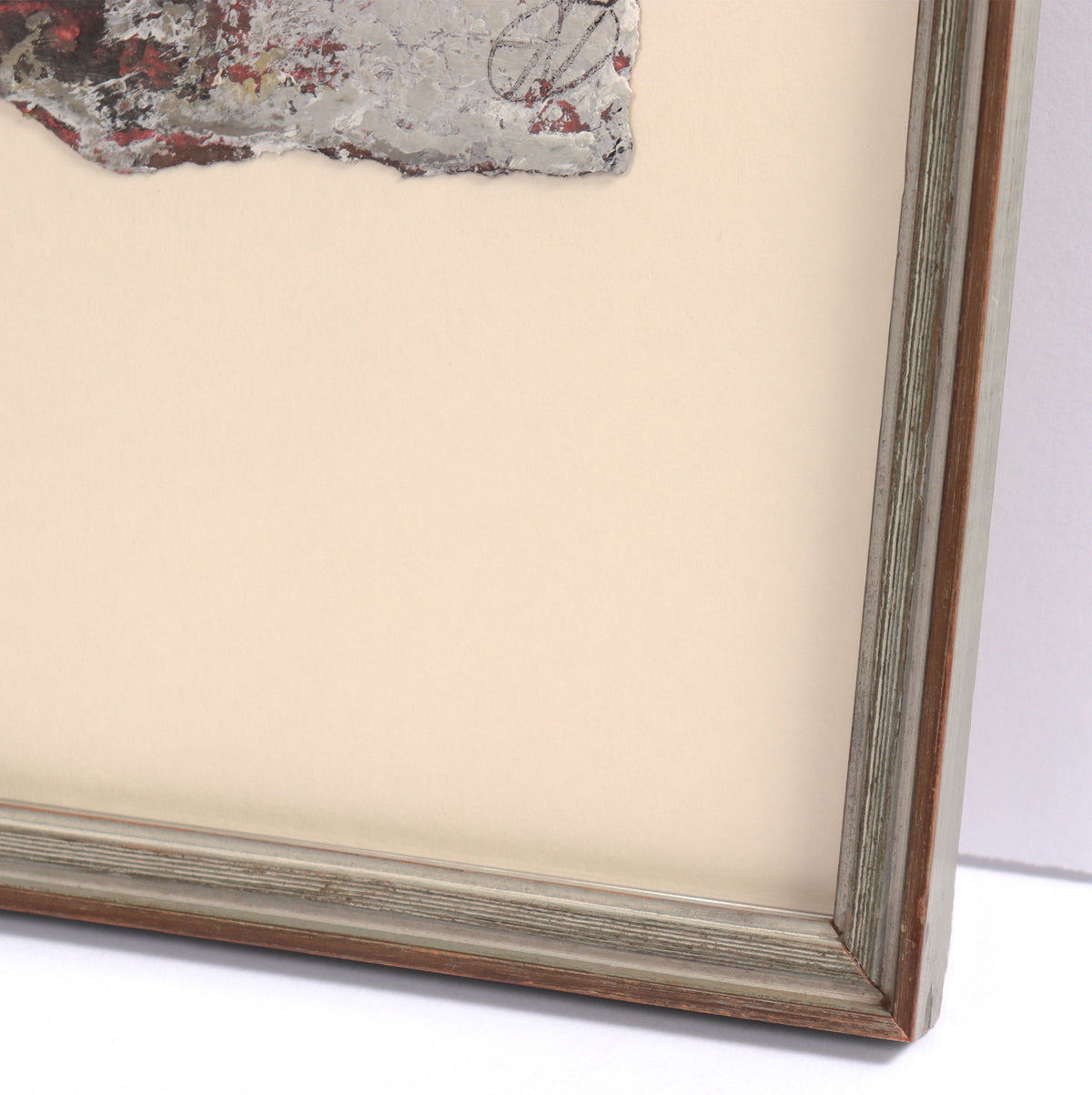 Abstraction in Gray <br>20th Century Oil on Paper <br><br>#C9079