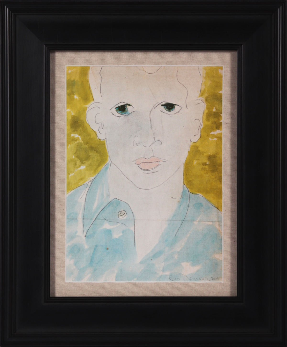 <i>George Platt Lynesa</i> <br>2025 Gouache &amp; Graphite on Antique French Canvas Paper <br><br>#C9126