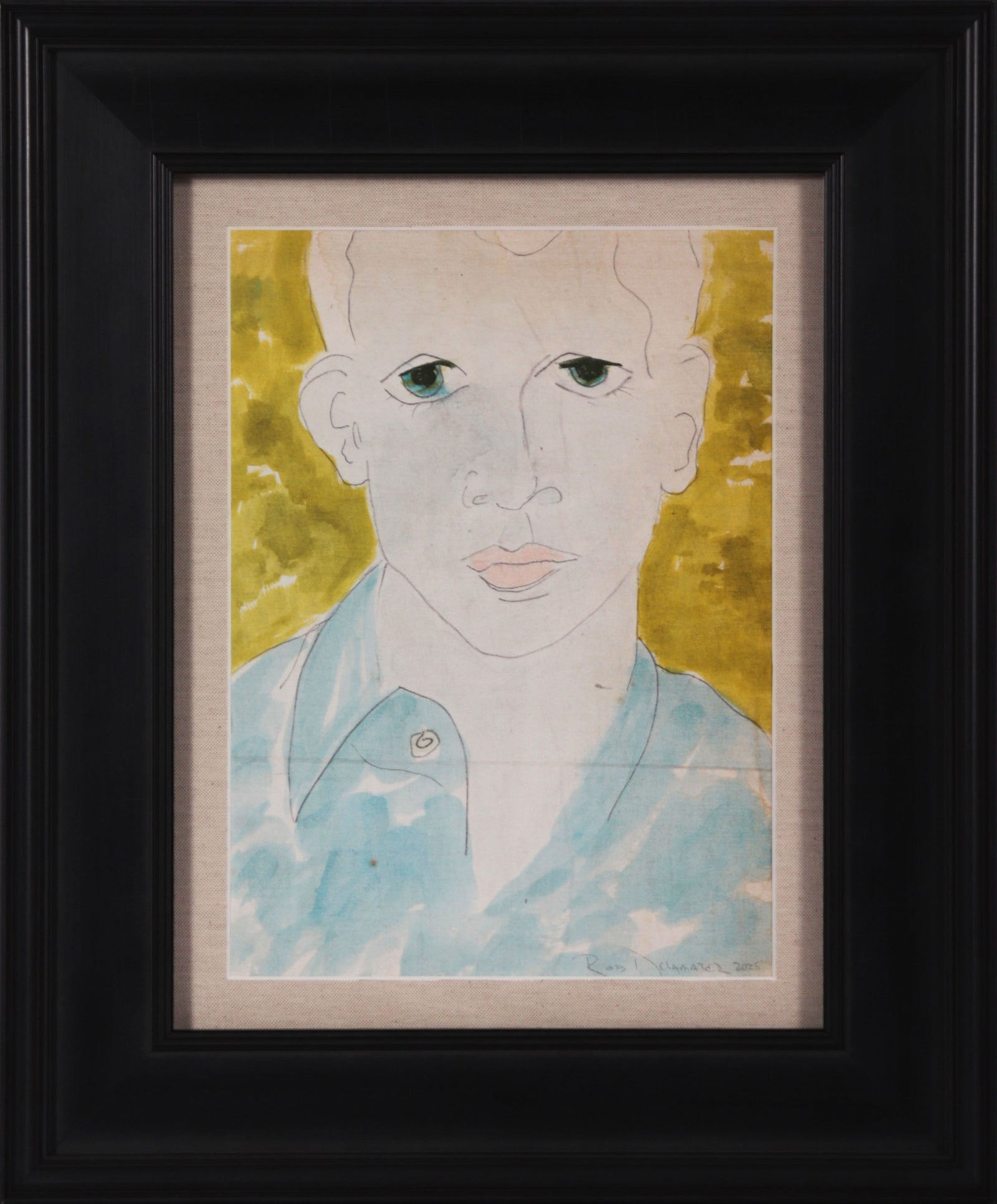 <i>George Platt Lynesa</i> <br>2025 Gouache & Graphite on Antique French Canvas Paper <br><br>#C9126