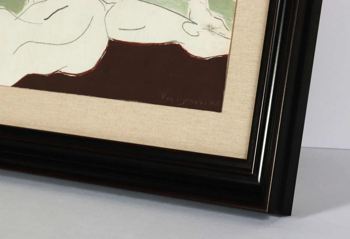 <i>Resting Figures II</i> <br>2025 Gouache & Graphite on Antique French Canvas Paper <br><br>#C9128