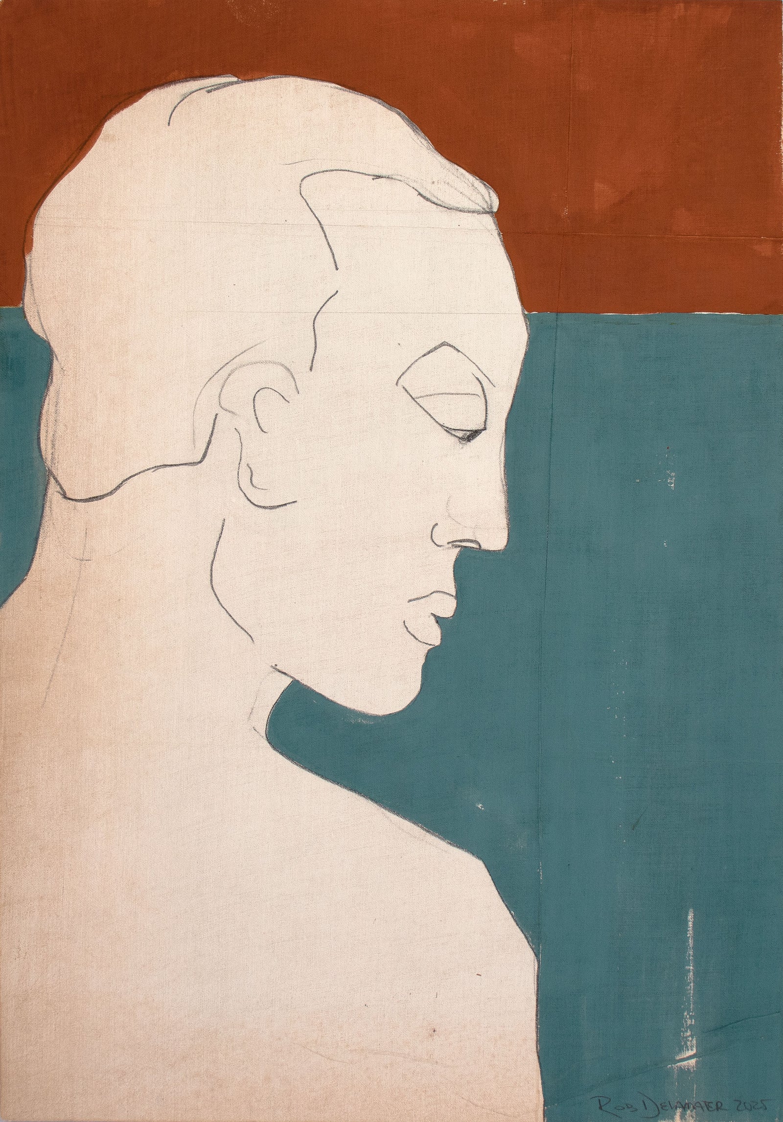 <i>Souvenir III</i> <br>2025 Gouache & Graphite on Antique French Canvas Paper <br><br>#C9135