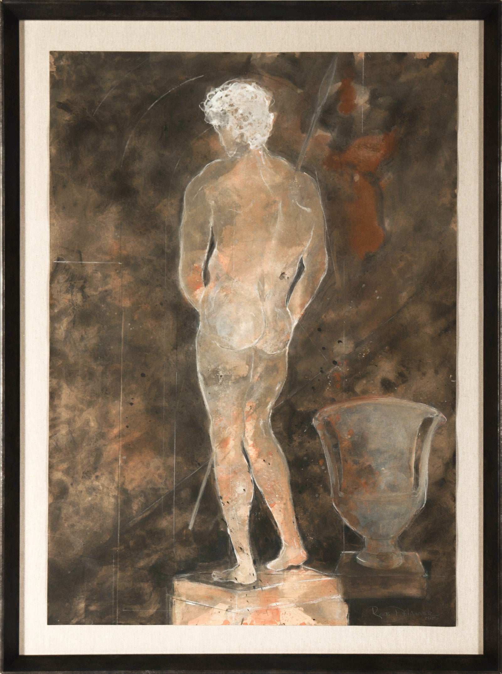 <i>Greco-Roman Figure IV</i> <br>2025 Gouache, Chalk & Charcoal <br><br>#C9137